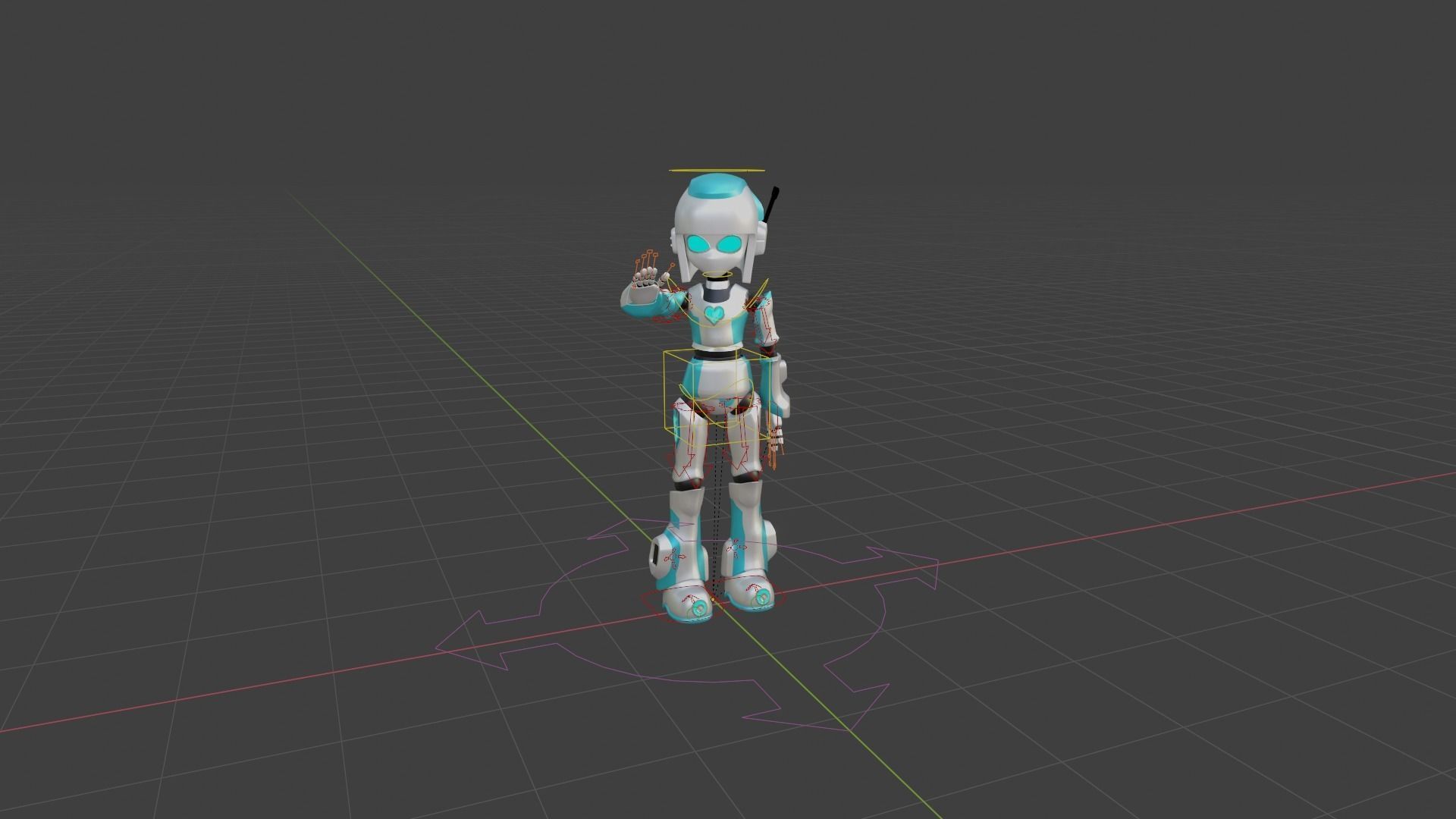 Cute Robot Low-poly 3D model_14