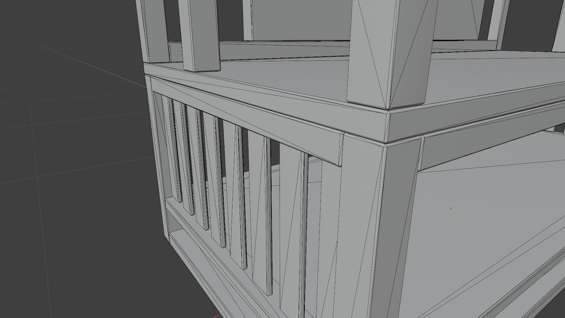 Wooden Hall Bench 3D model_8