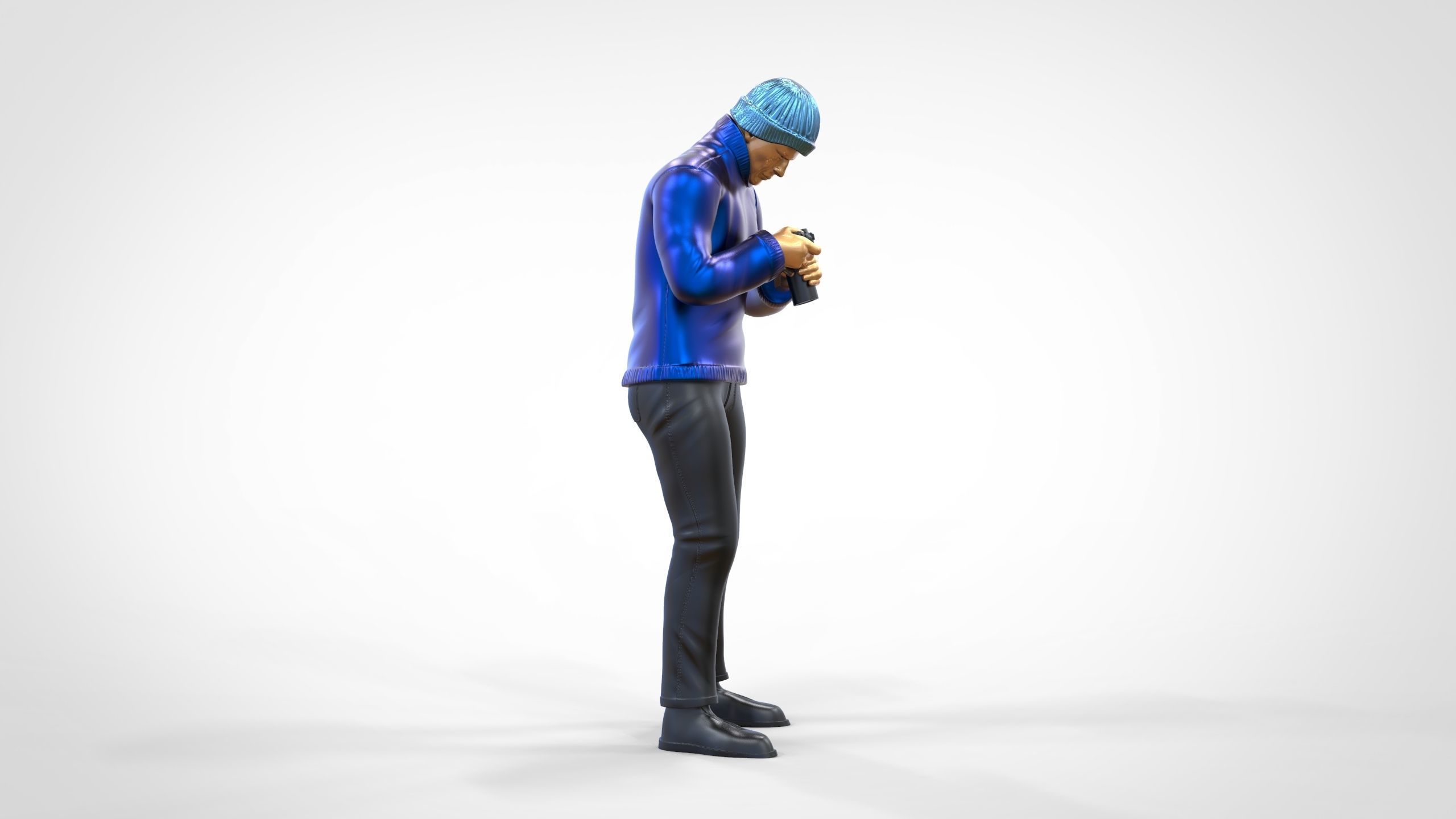 N3 Tourist on Ship with Camera or Photographer 3D print model_2