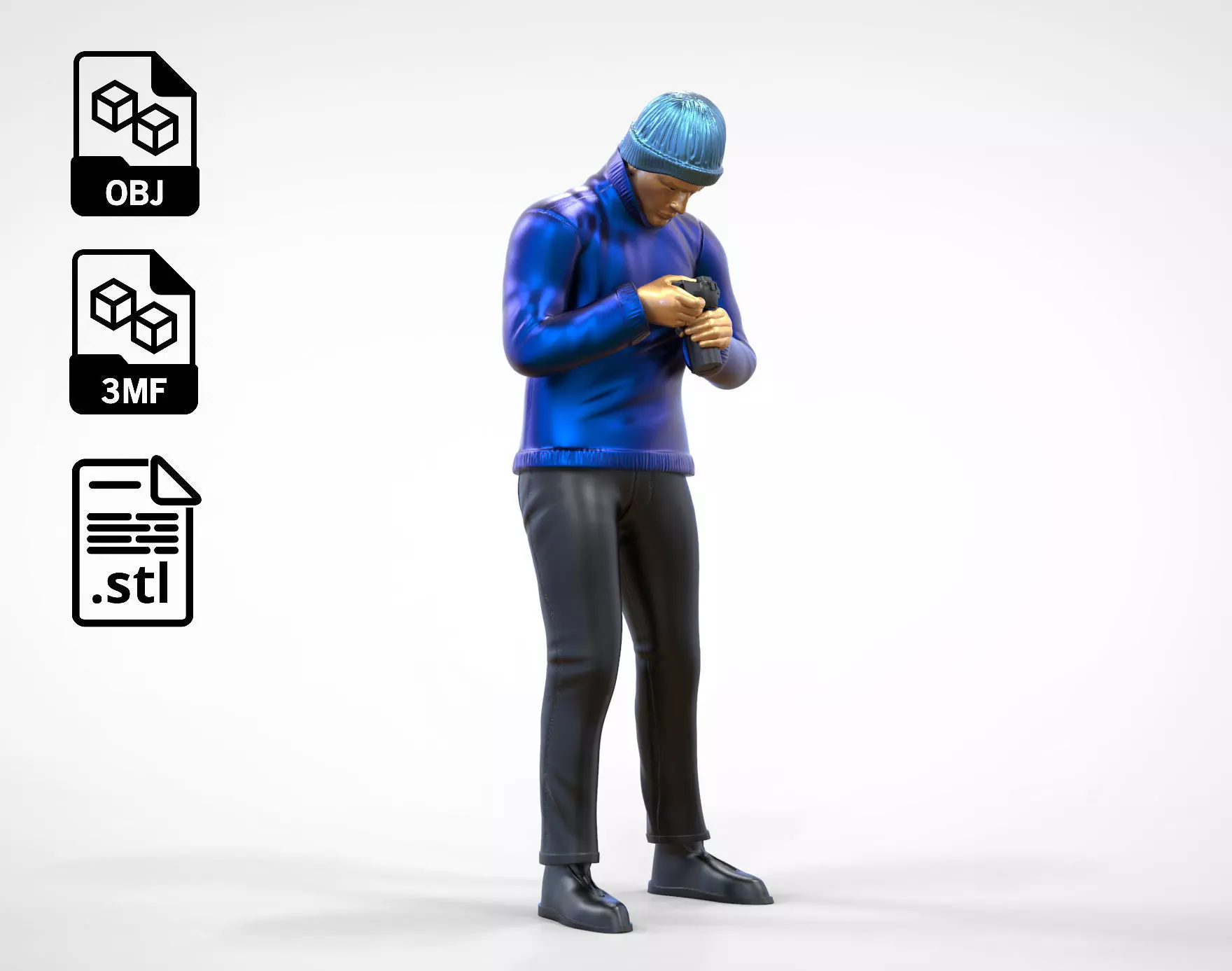 N3 Tourist on Ship with Camera or Photographer 3D print model_0