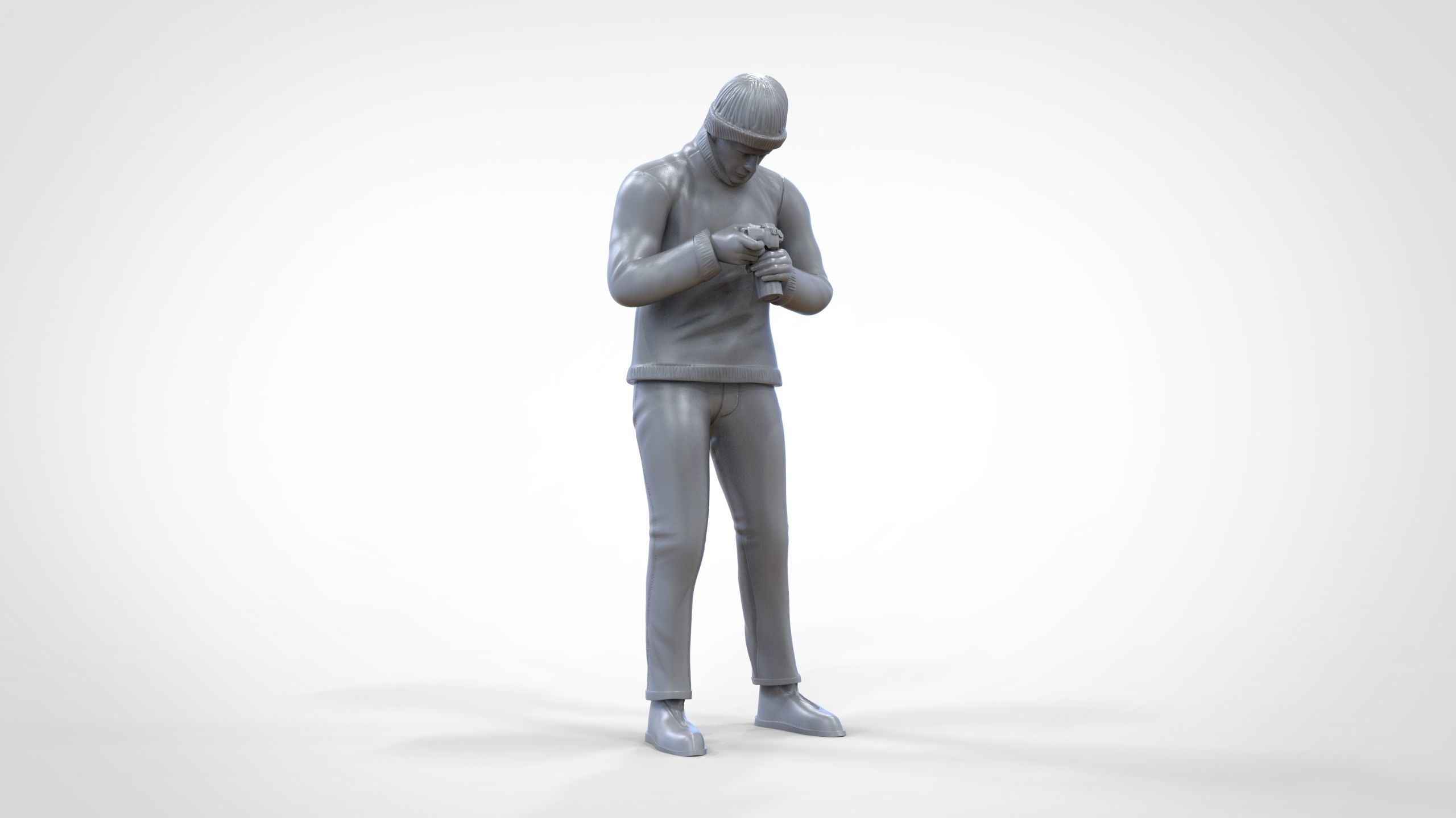 N3 Tourist on Ship with Camera or Photographer 3D print model_1