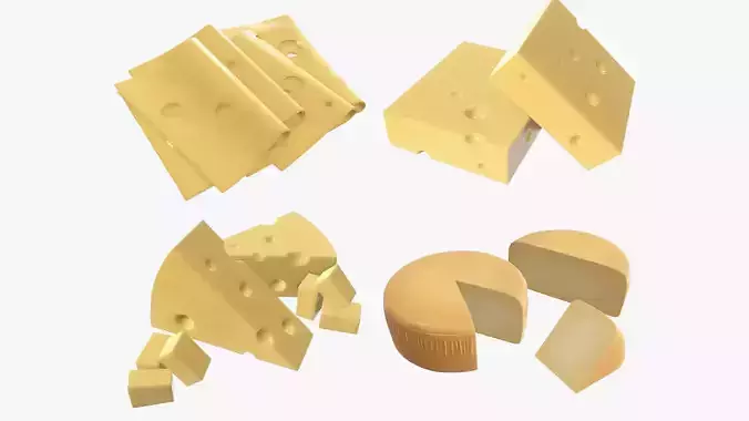 Cheese slices 3D Model Collection