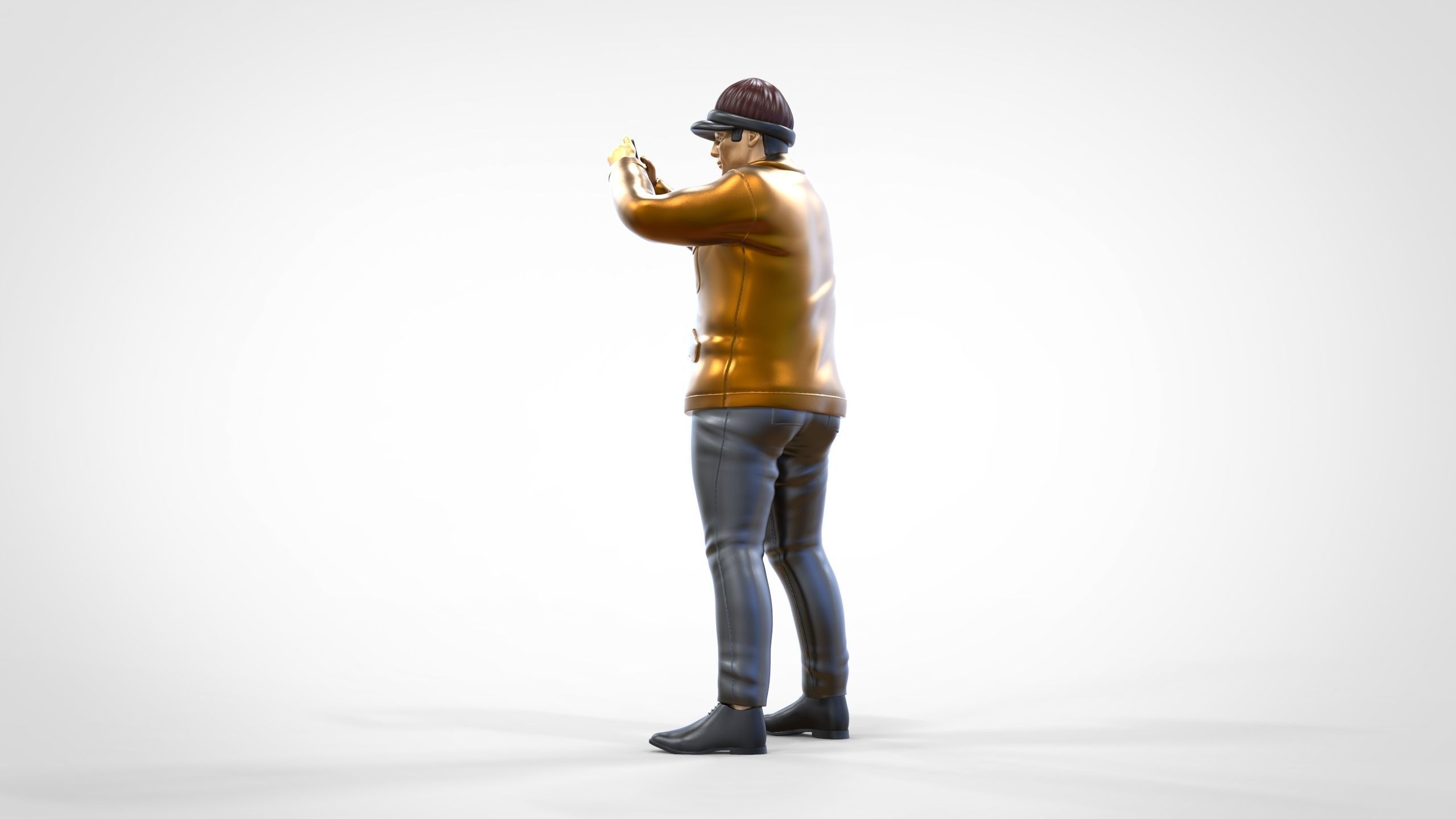 N4 Tourist on Ship taking photo with smartphone Camera 3D print model_11