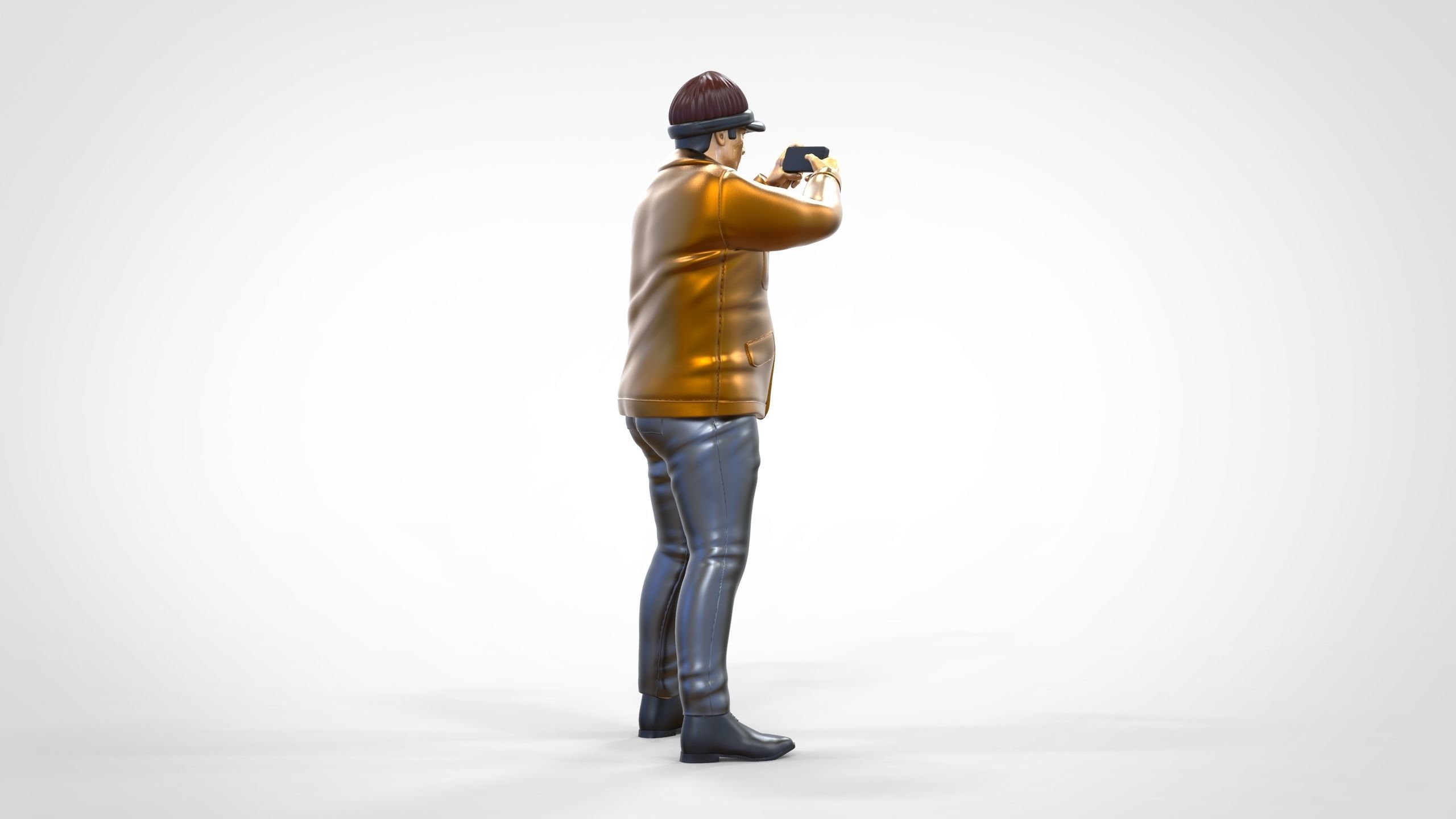 N4 Tourist on Ship taking photo with smartphone Camera 3D print model_4