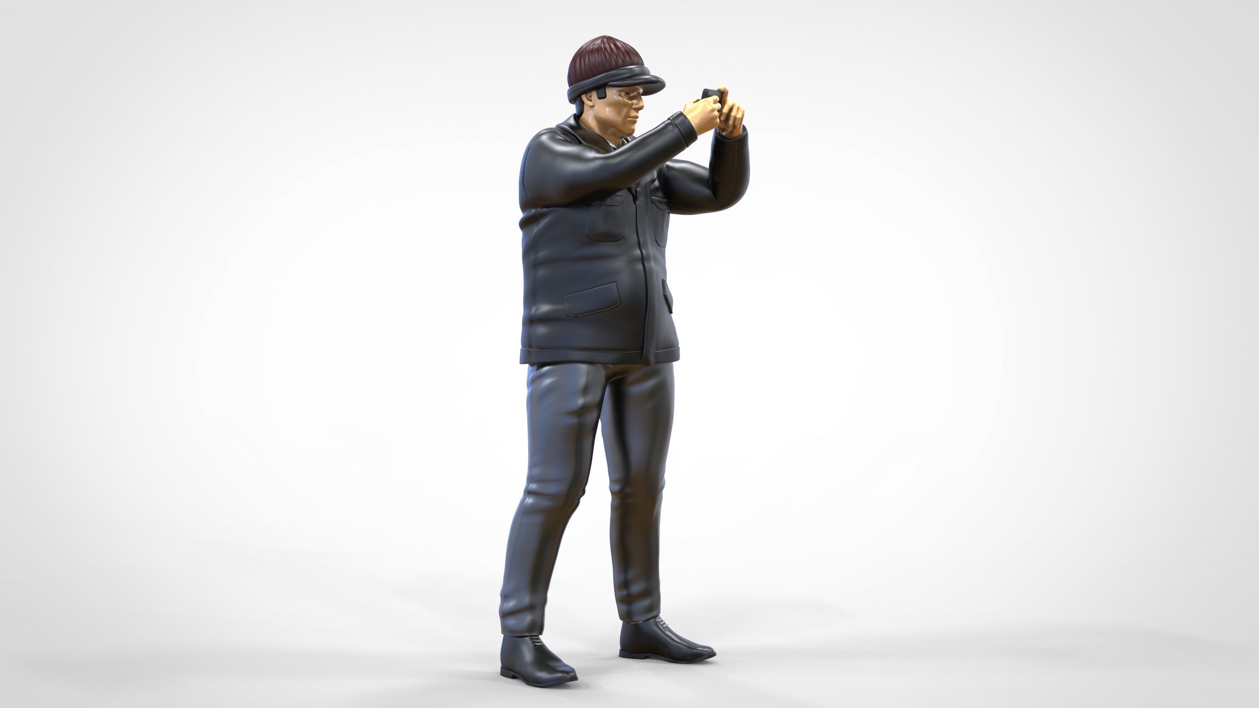 N4 Tourist on Ship taking photo with smartphone Camera 3D print model_22