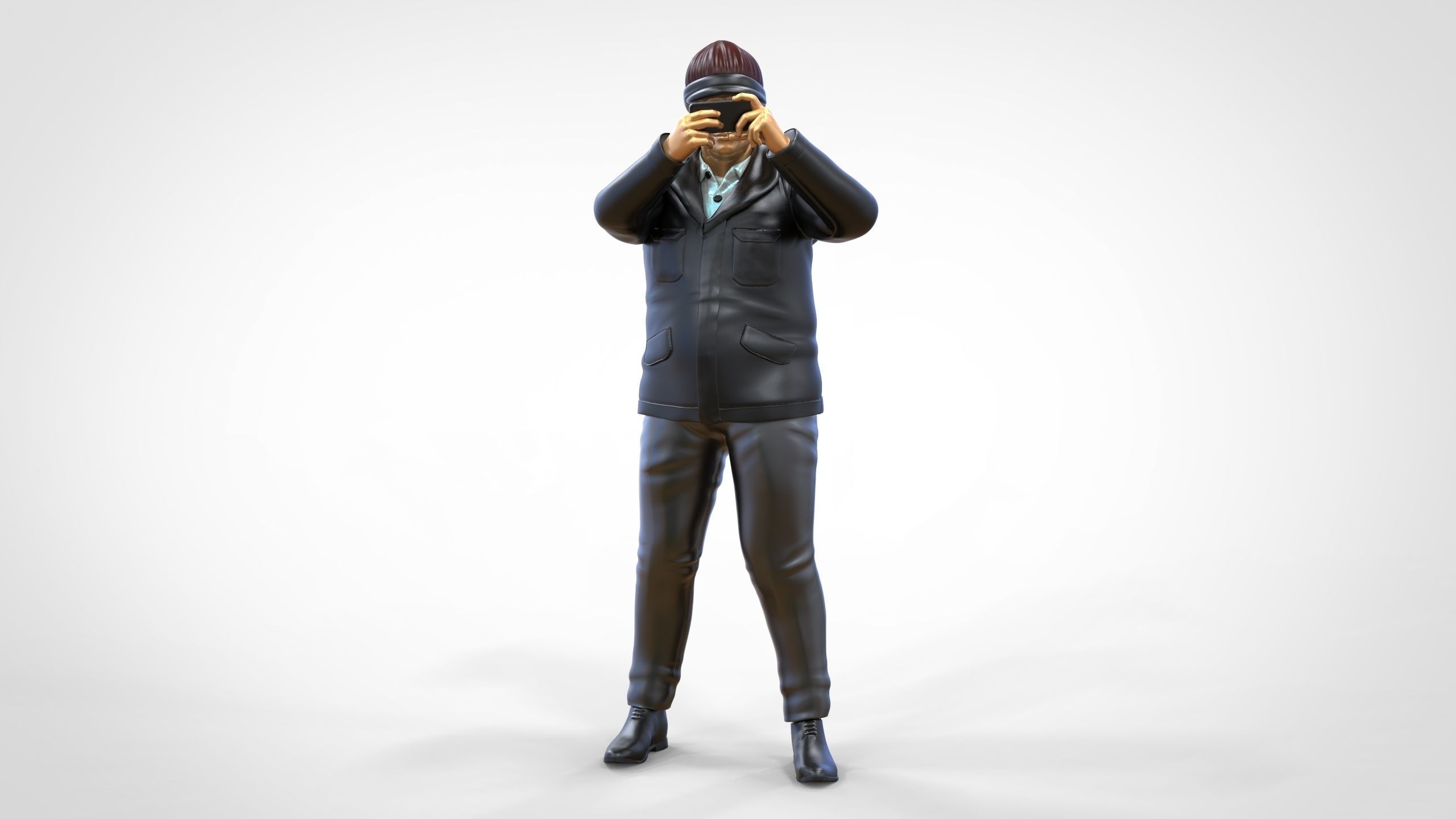 N4 Tourist on Ship taking photo with smartphone Camera 3D print model_21