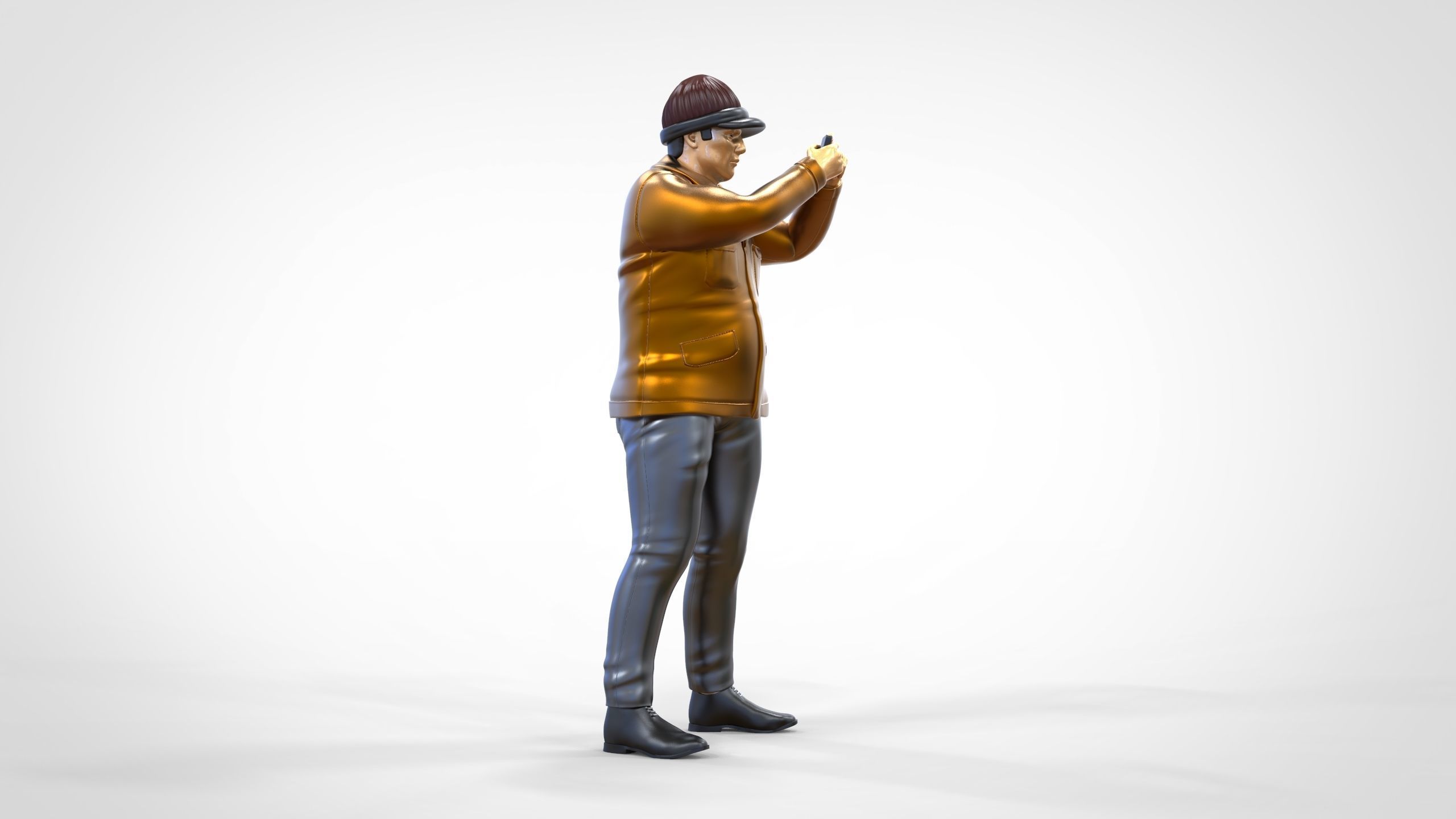 N4 Tourist on Ship taking photo with smartphone Camera 3D print model_2