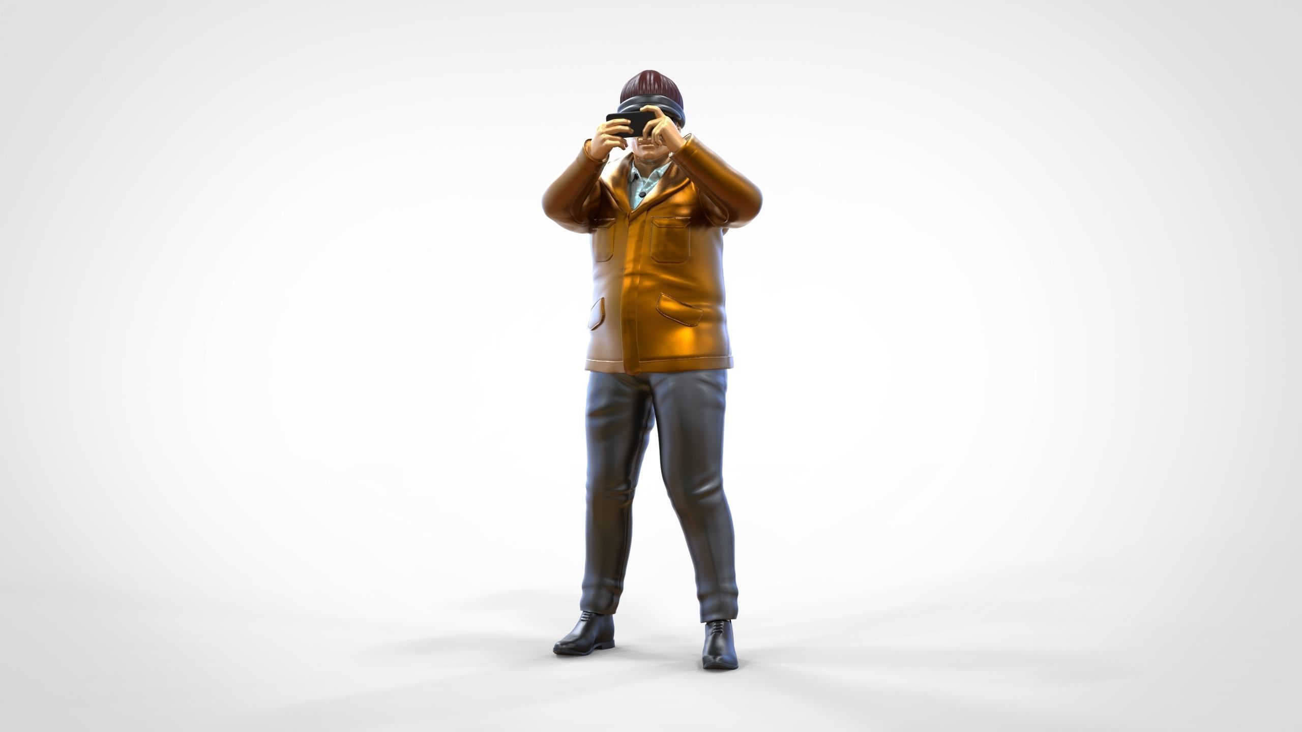 N4 Tourist on Ship taking photo with smartphone Camera 3D print model_16