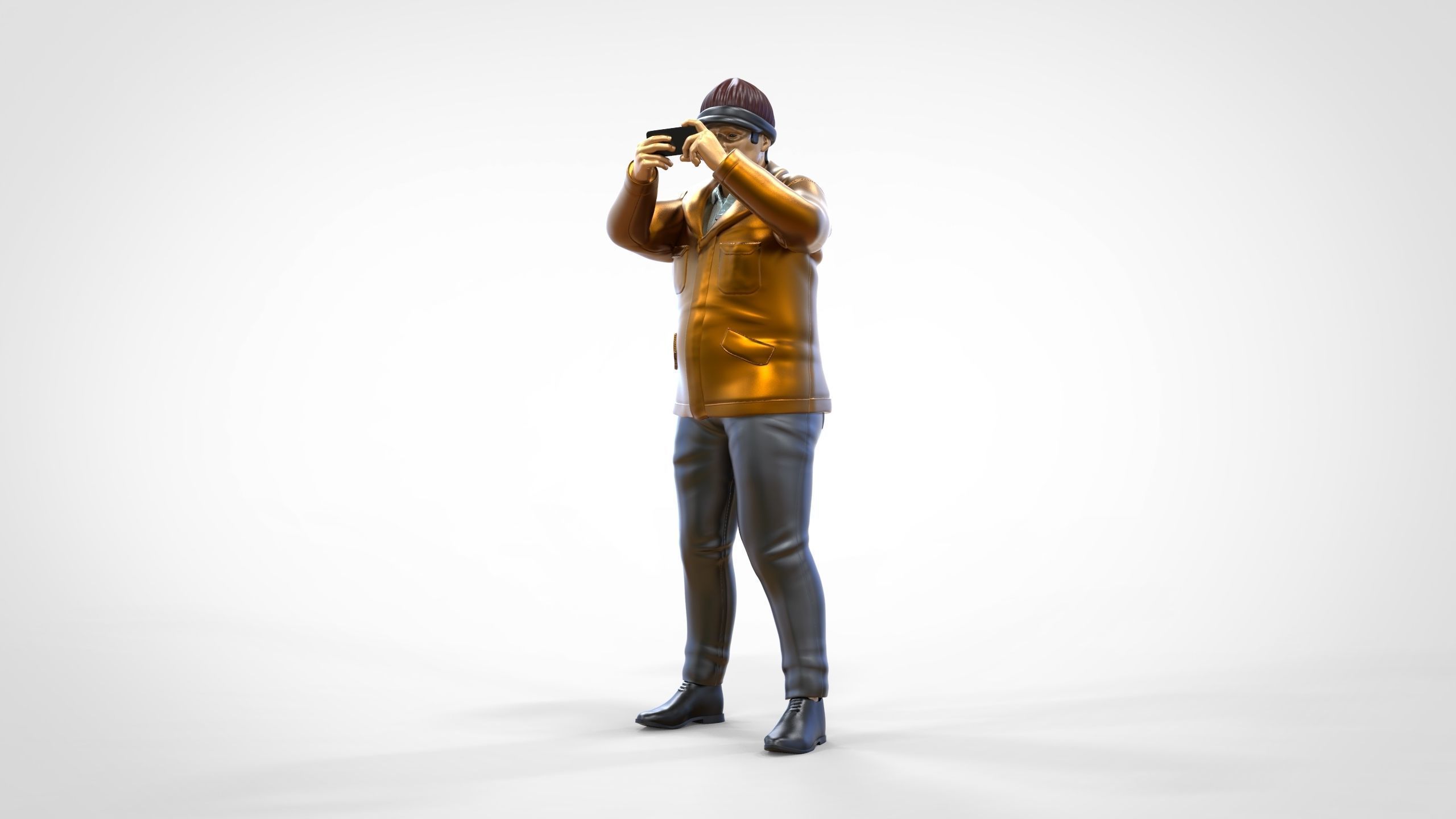 N4 Tourist on Ship taking photo with smartphone Camera 3D print model_15