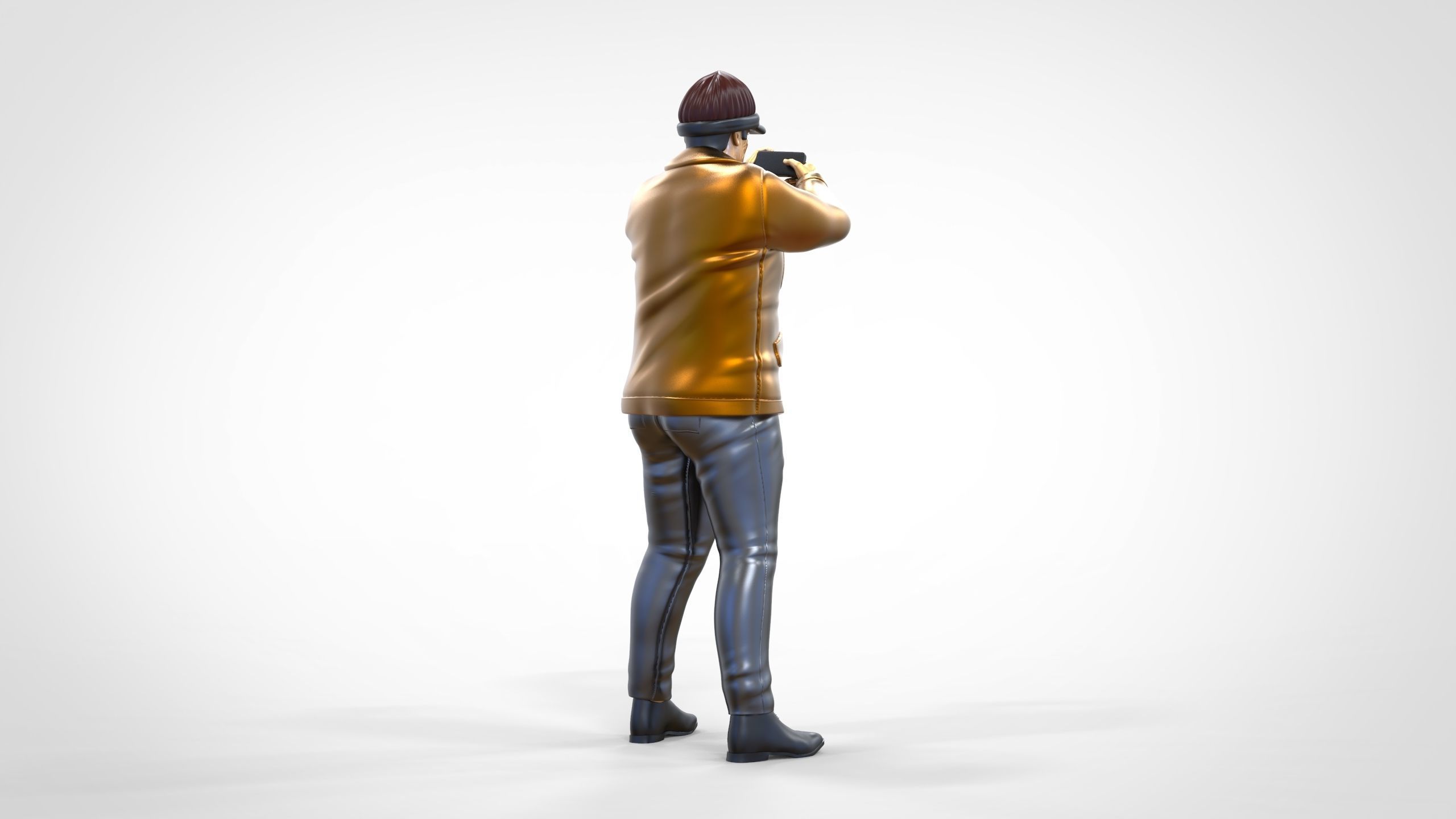 N4 Tourist on Ship taking photo with smartphone Camera 3D print model_5