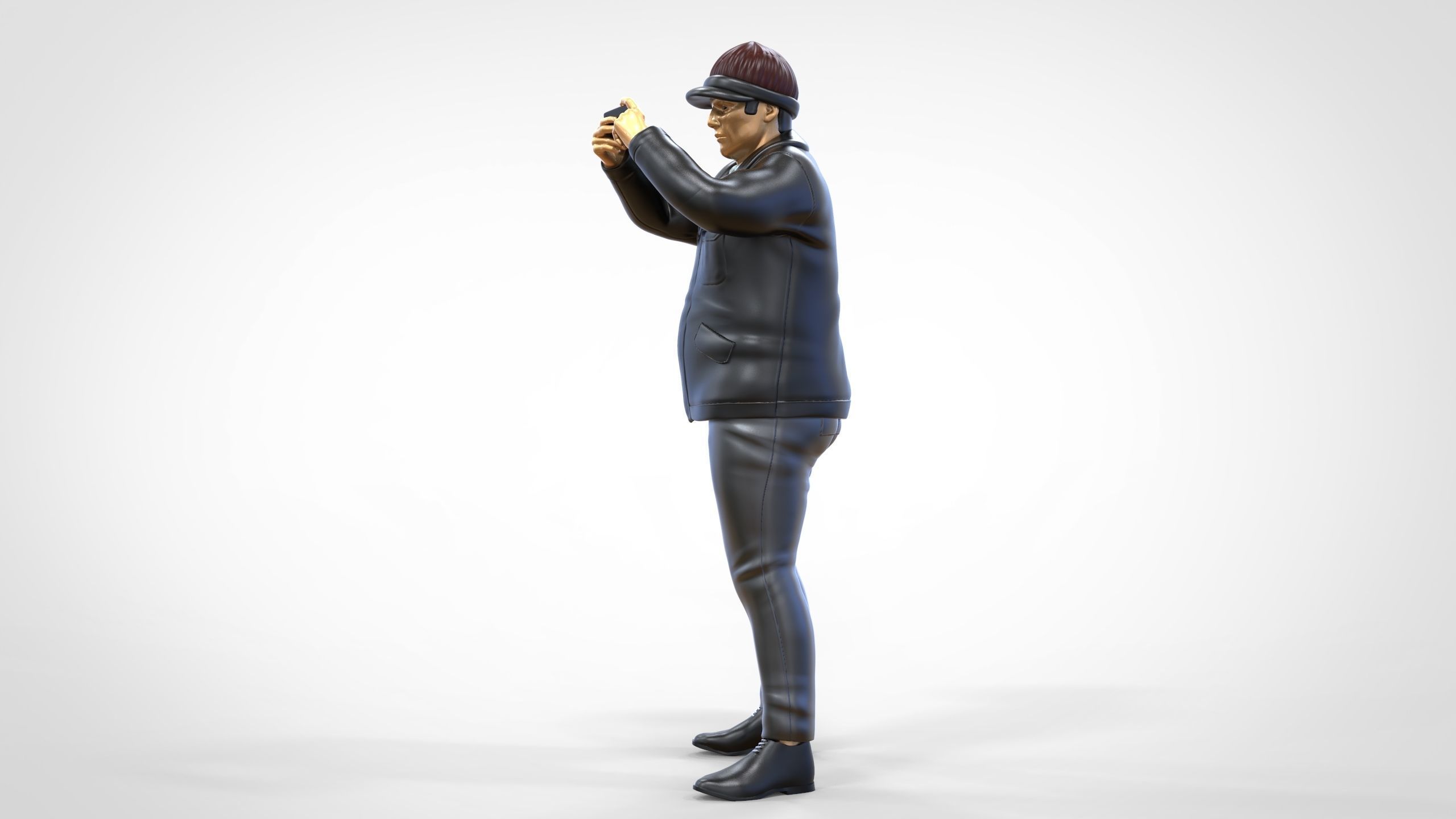 N4 Tourist on Ship taking photo with smartphone Camera 3D print model_23