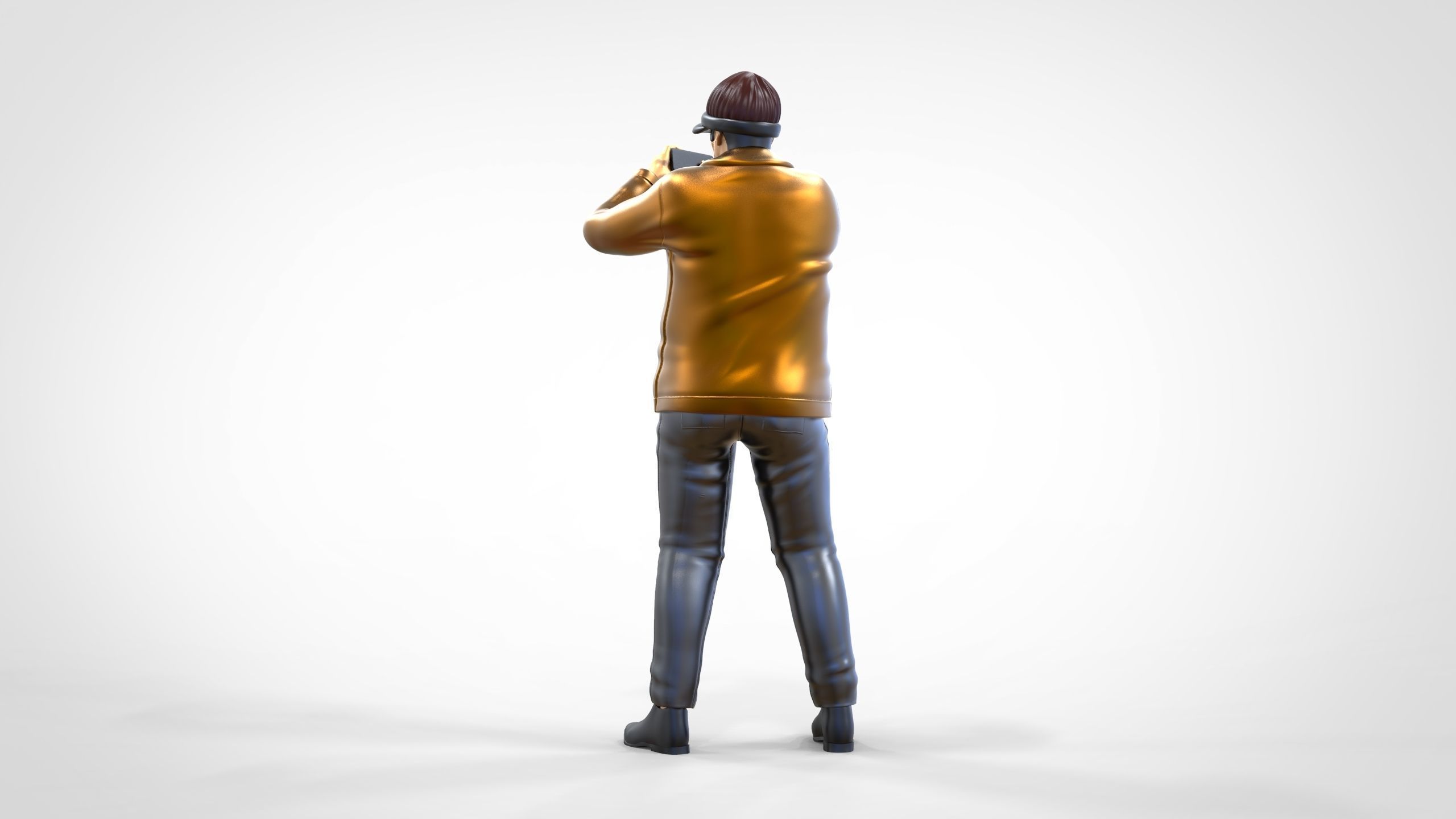 N4 Tourist on Ship taking photo with smartphone Camera 3D print model_8