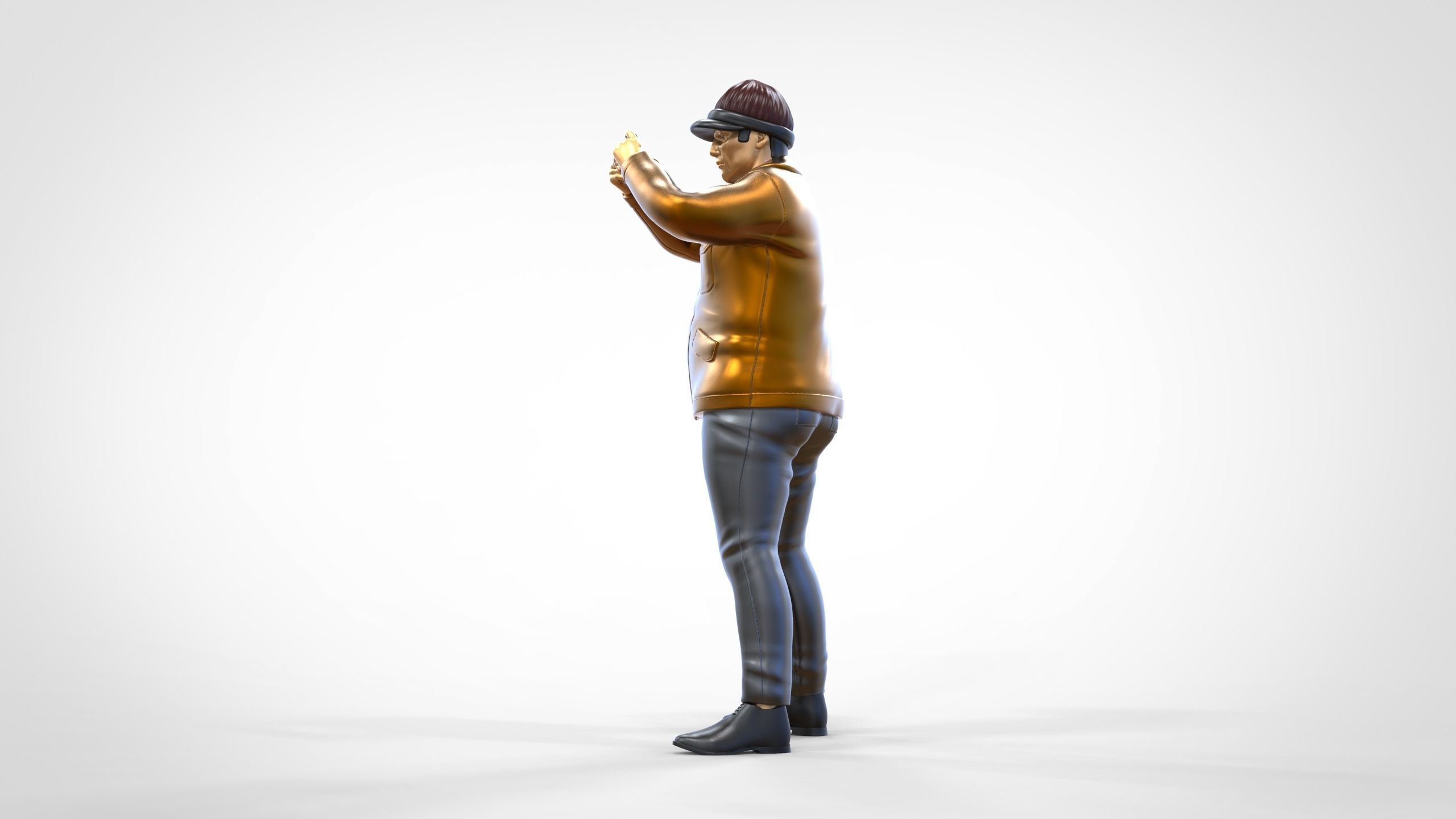 N4 Tourist on Ship taking photo with smartphone Camera 3D print model_12