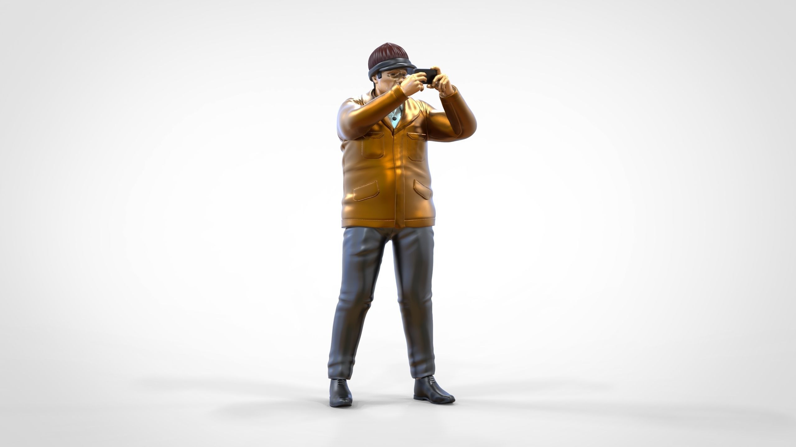 N4 Tourist on Ship taking photo with smartphone Camera 3D print model_20