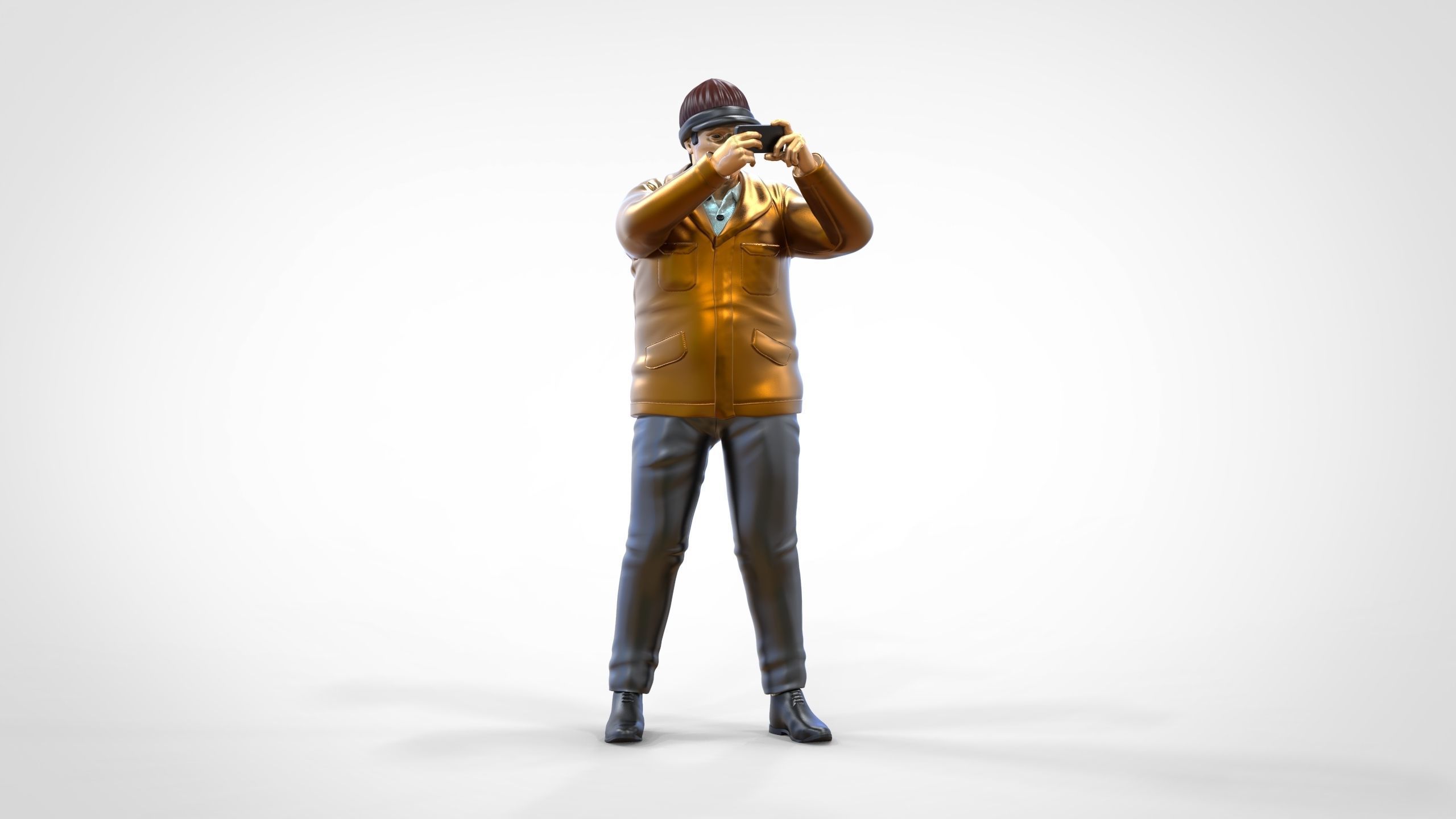 N4 Tourist on Ship taking photo with smartphone Camera 3D print model_18