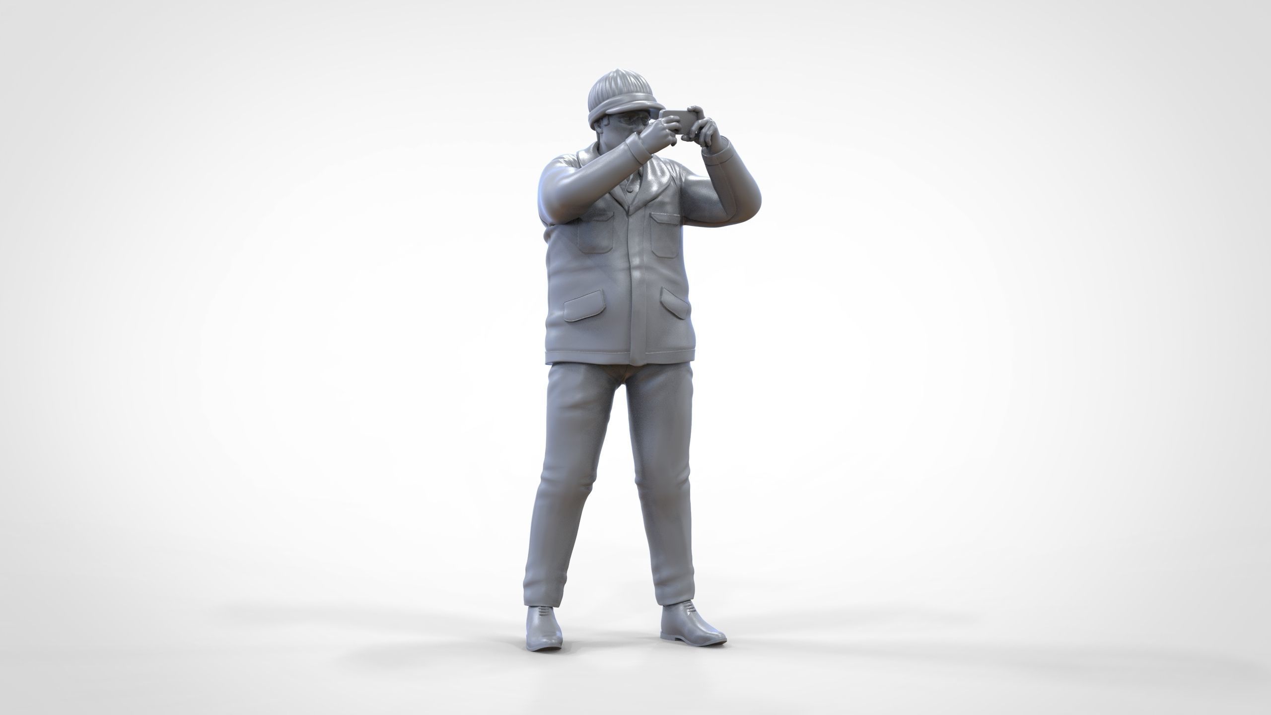 N4 Tourist on Ship taking photo with smartphone Camera 3D print model_34