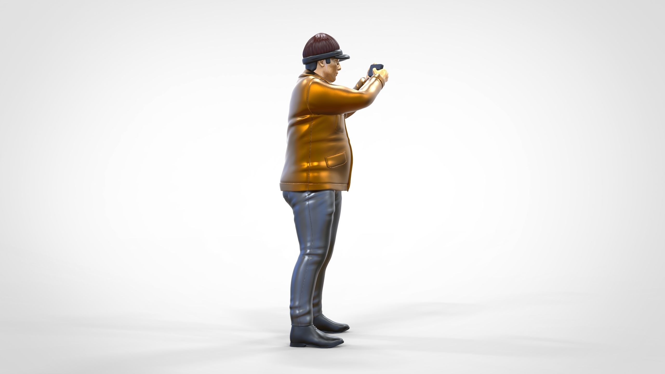 N4 Tourist on Ship taking photo with smartphone Camera 3D print model_3