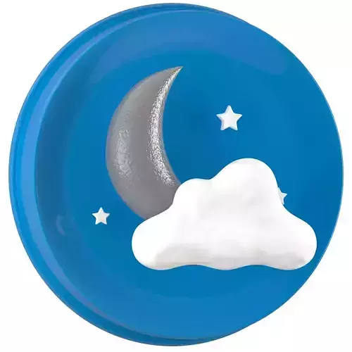 Weather Symbols Moon With Clouds 3D model