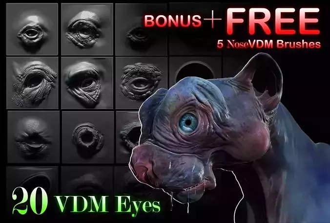 VDM Brushes - 25 ZBrush Eyes 3D model