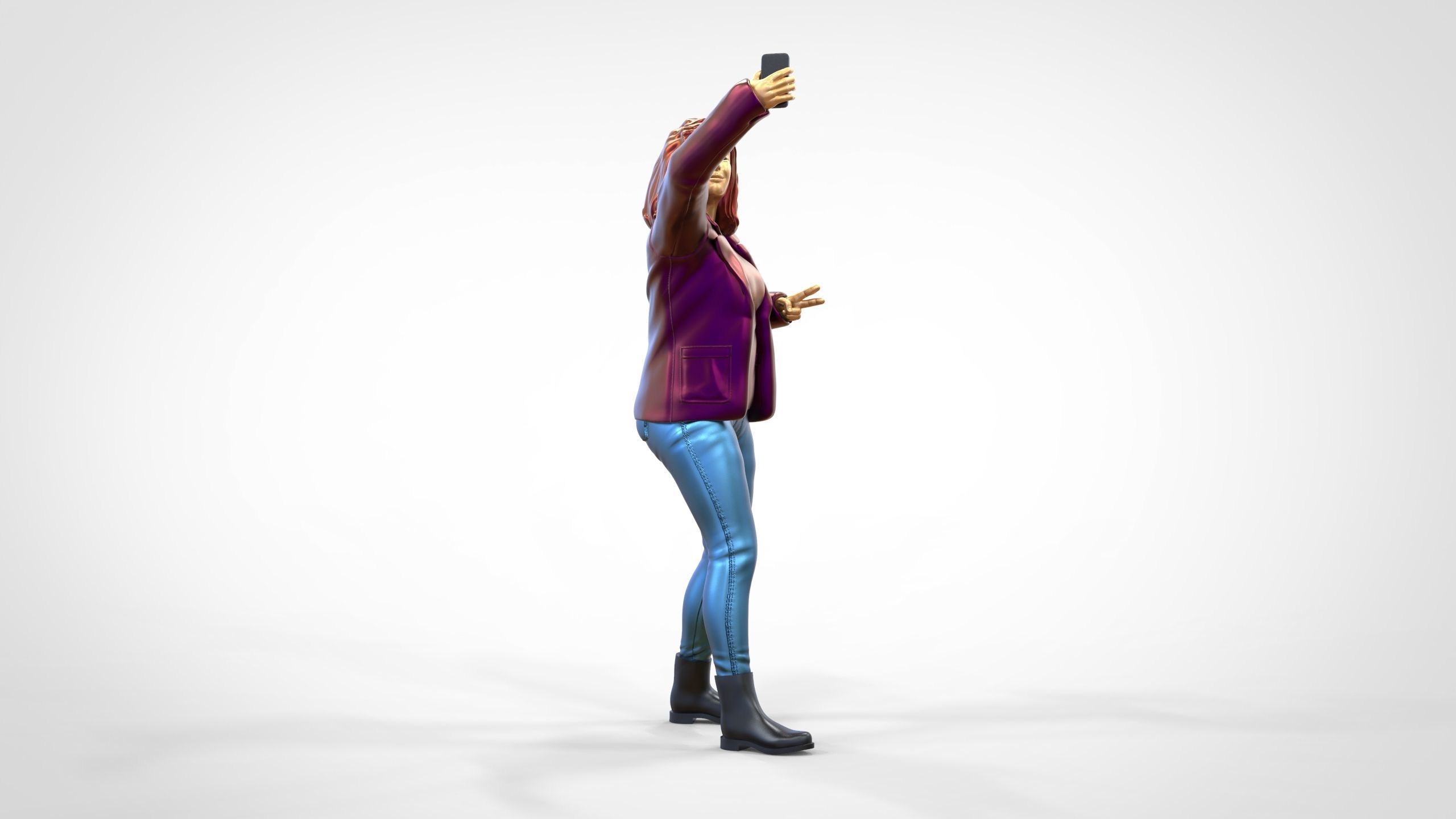 N5 Tourist on Ship with phone Camera taking selfie 3D print model_34