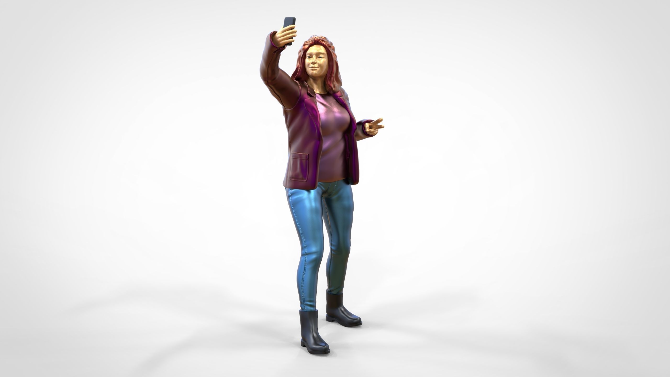 N5 Tourist on Ship with phone Camera taking selfie 3D print model_30