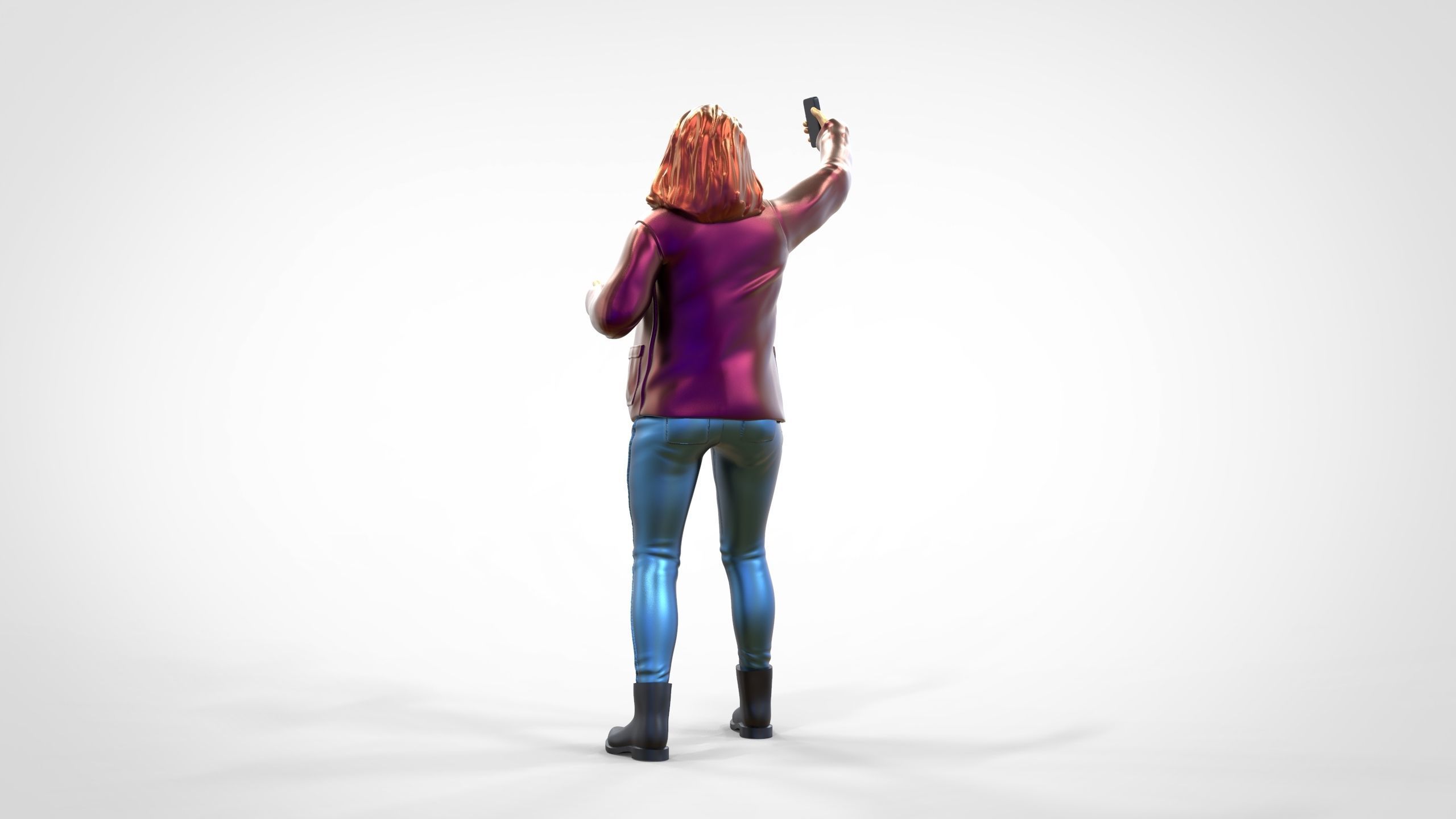 N5 Tourist on Ship with phone Camera taking selfie 3D print model_5