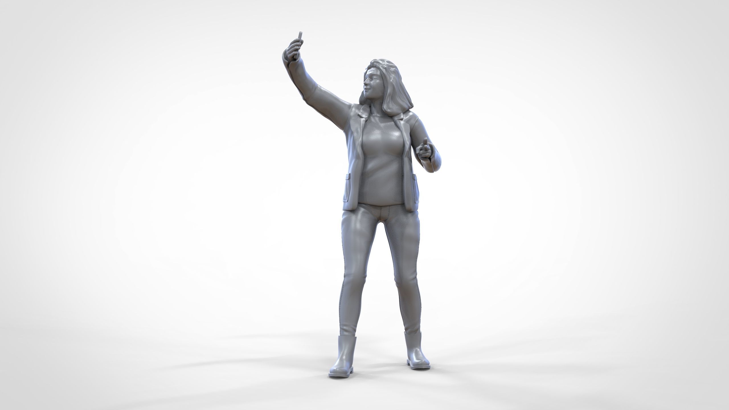 N5 Tourist on Ship with phone Camera taking selfie 3D print model_26