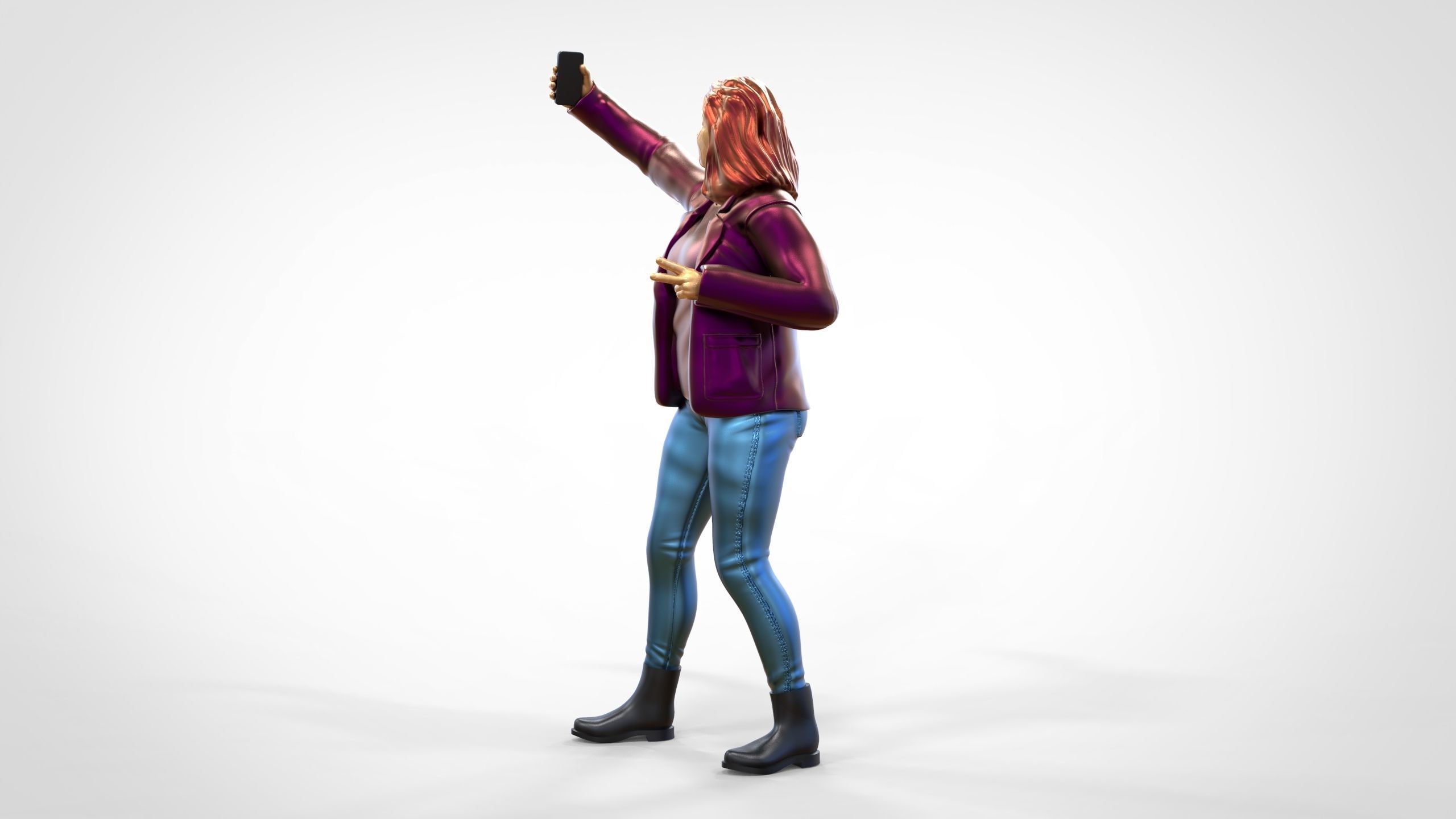 N5 Tourist on Ship with phone Camera taking selfie 3D print model_13