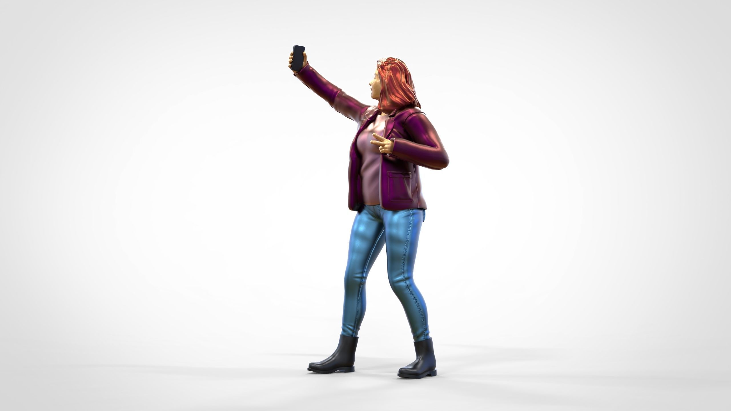 N5 Tourist on Ship with phone Camera taking selfie 3D print model_11