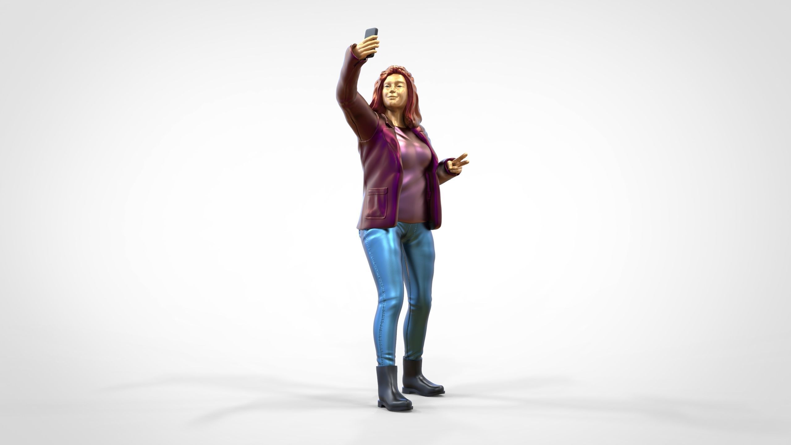 N5 Tourist on Ship with phone Camera taking selfie 3D print model_18