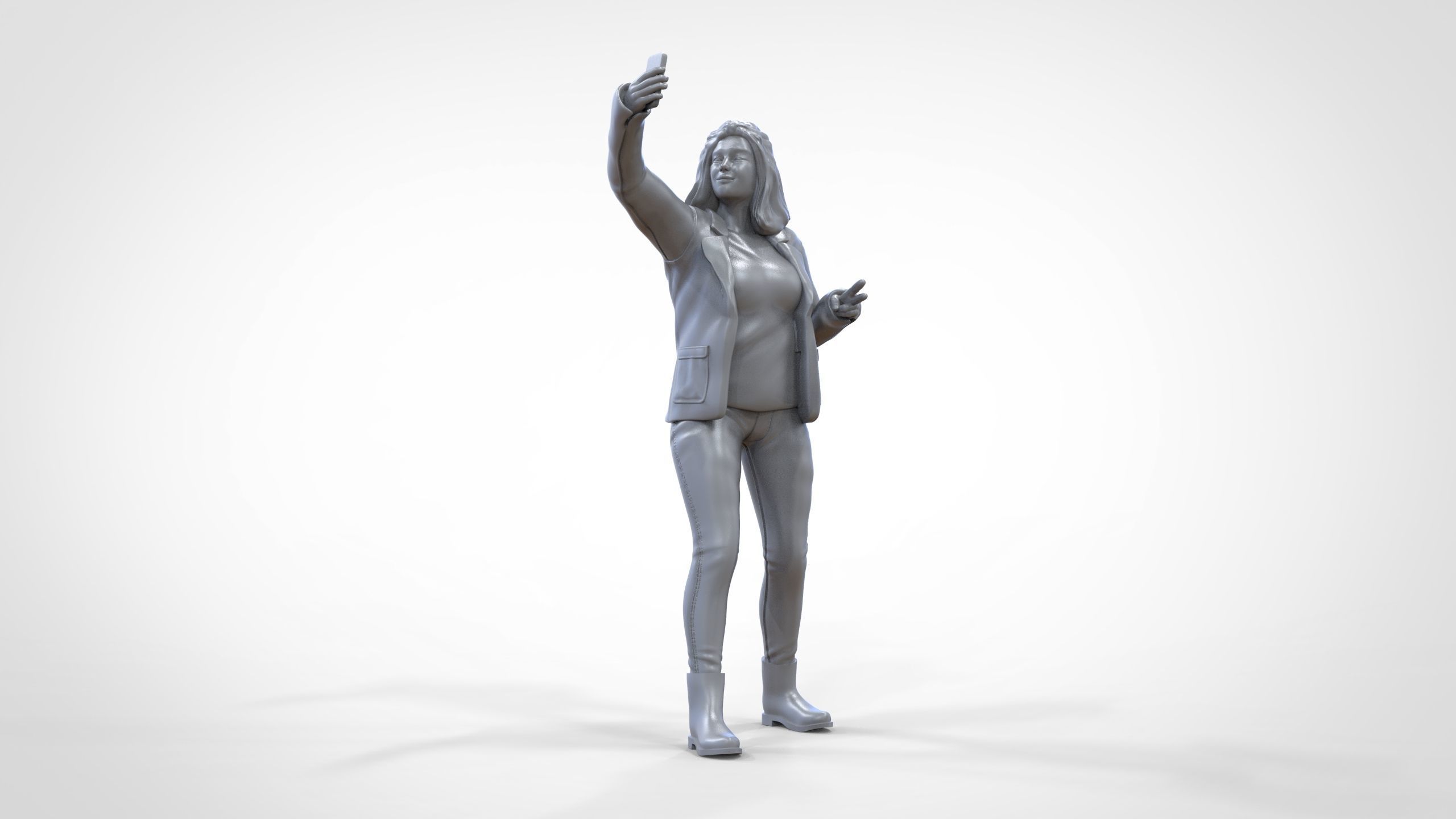 N5 Tourist on Ship with phone Camera taking selfie 3D print model_27