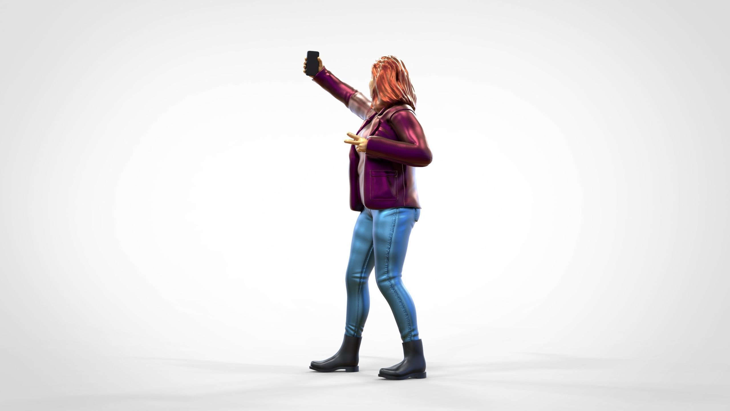 N5 Tourist on Ship with phone Camera taking selfie 3D print model_10