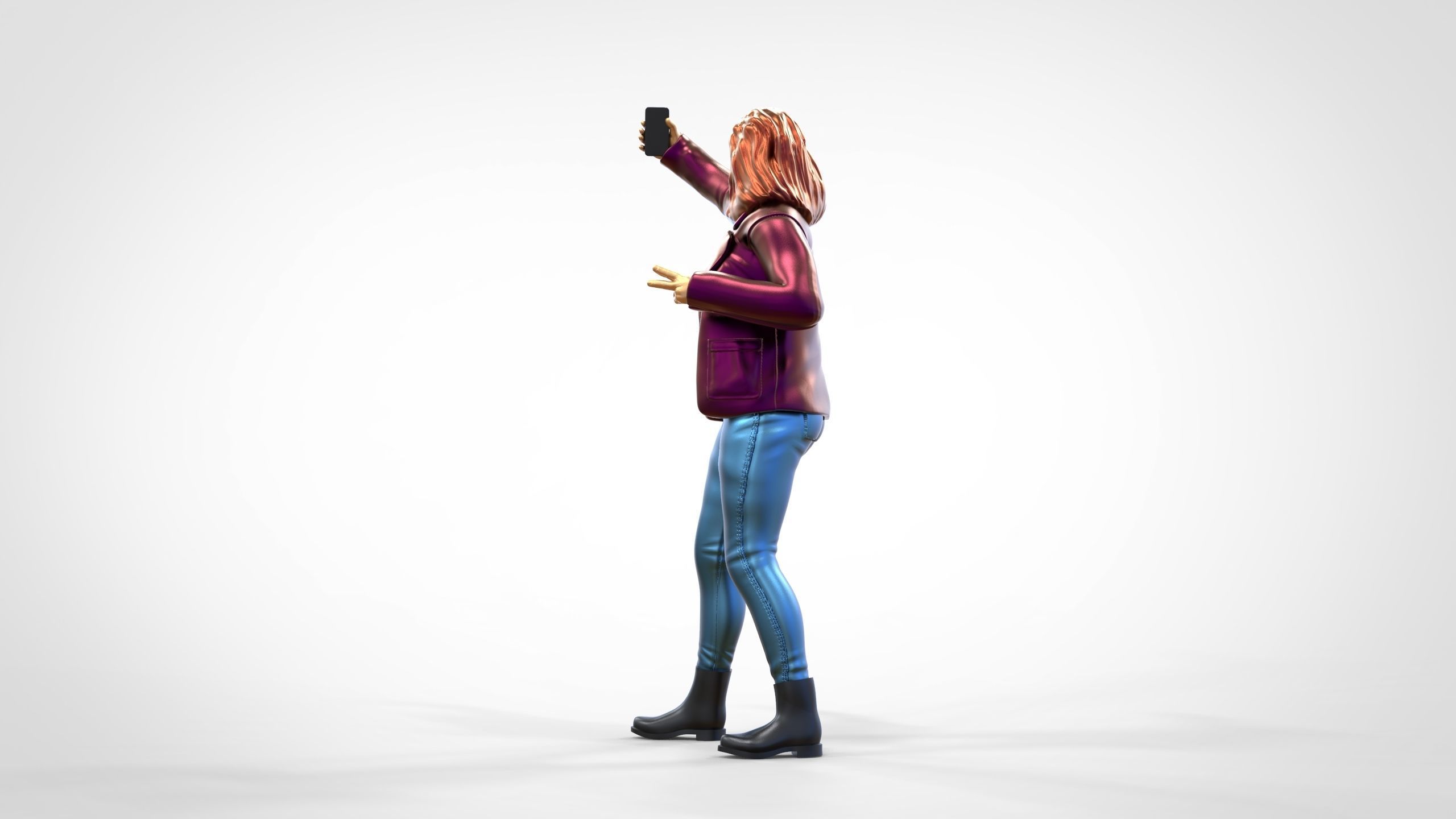 N5 Tourist on Ship with phone Camera taking selfie 3D print model_9