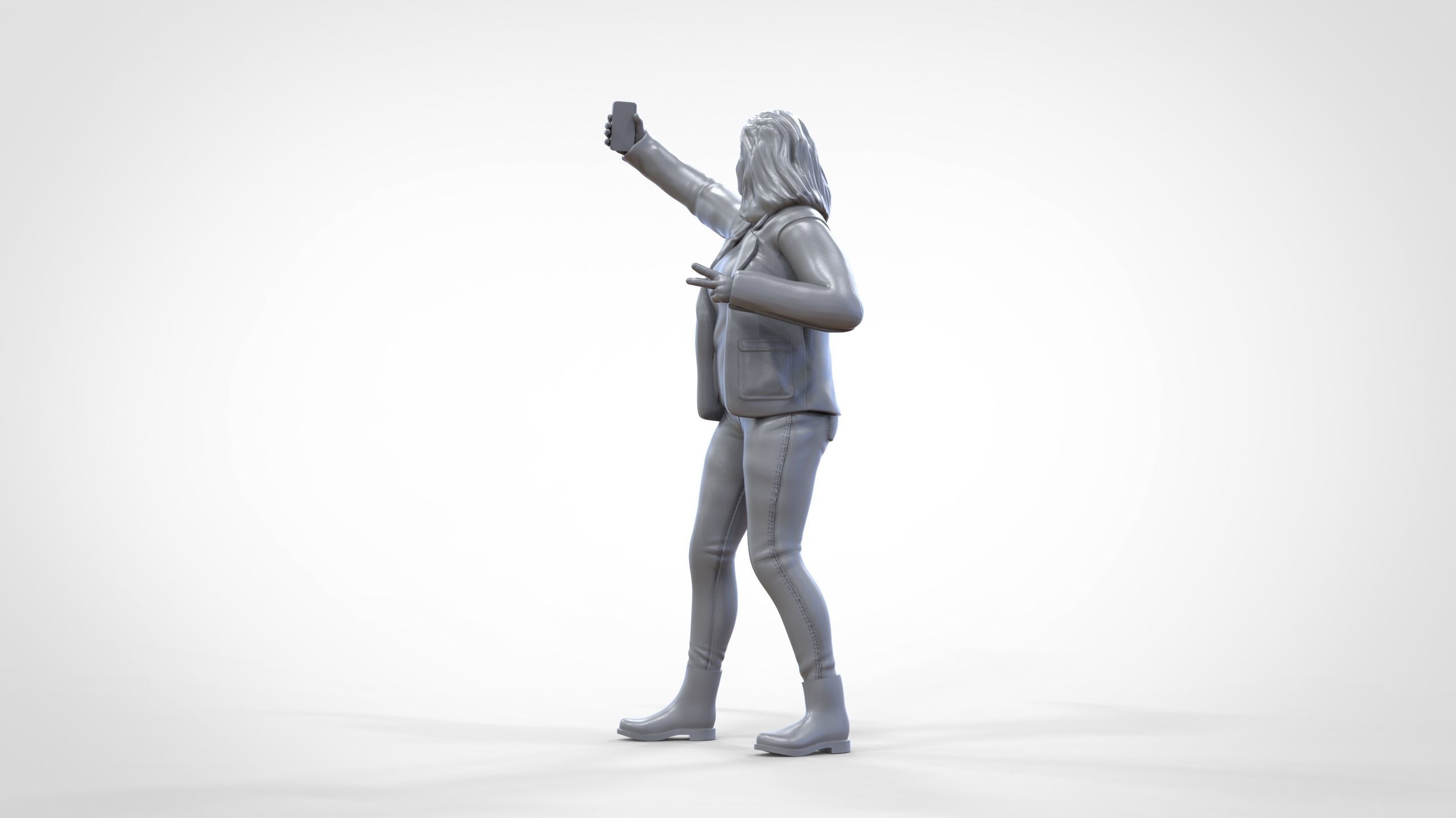 N5 Tourist on Ship with phone Camera taking selfie 3D print model_24