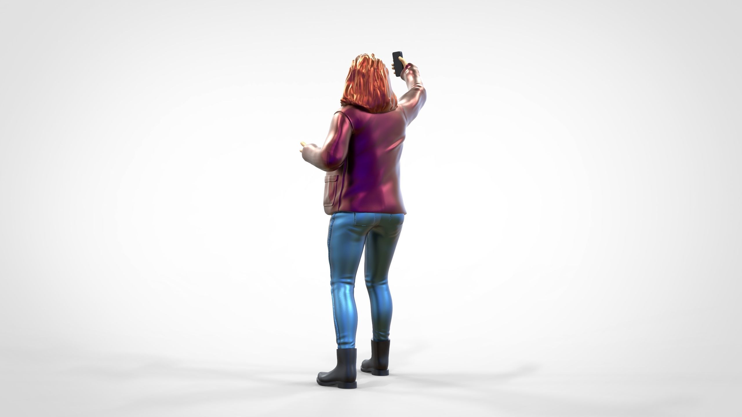 N5 Tourist on Ship with phone Camera taking selfie 3D print model_6