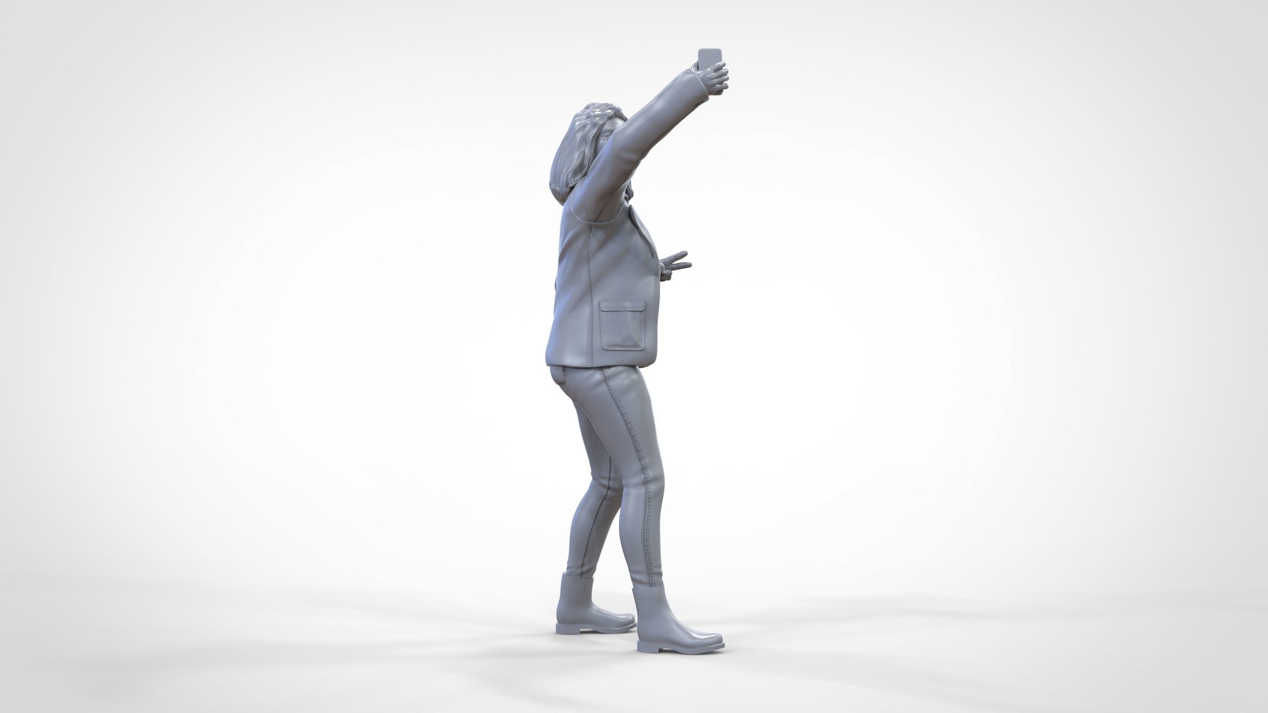 N5 Tourist on Ship with phone Camera taking selfie 3D print model_20