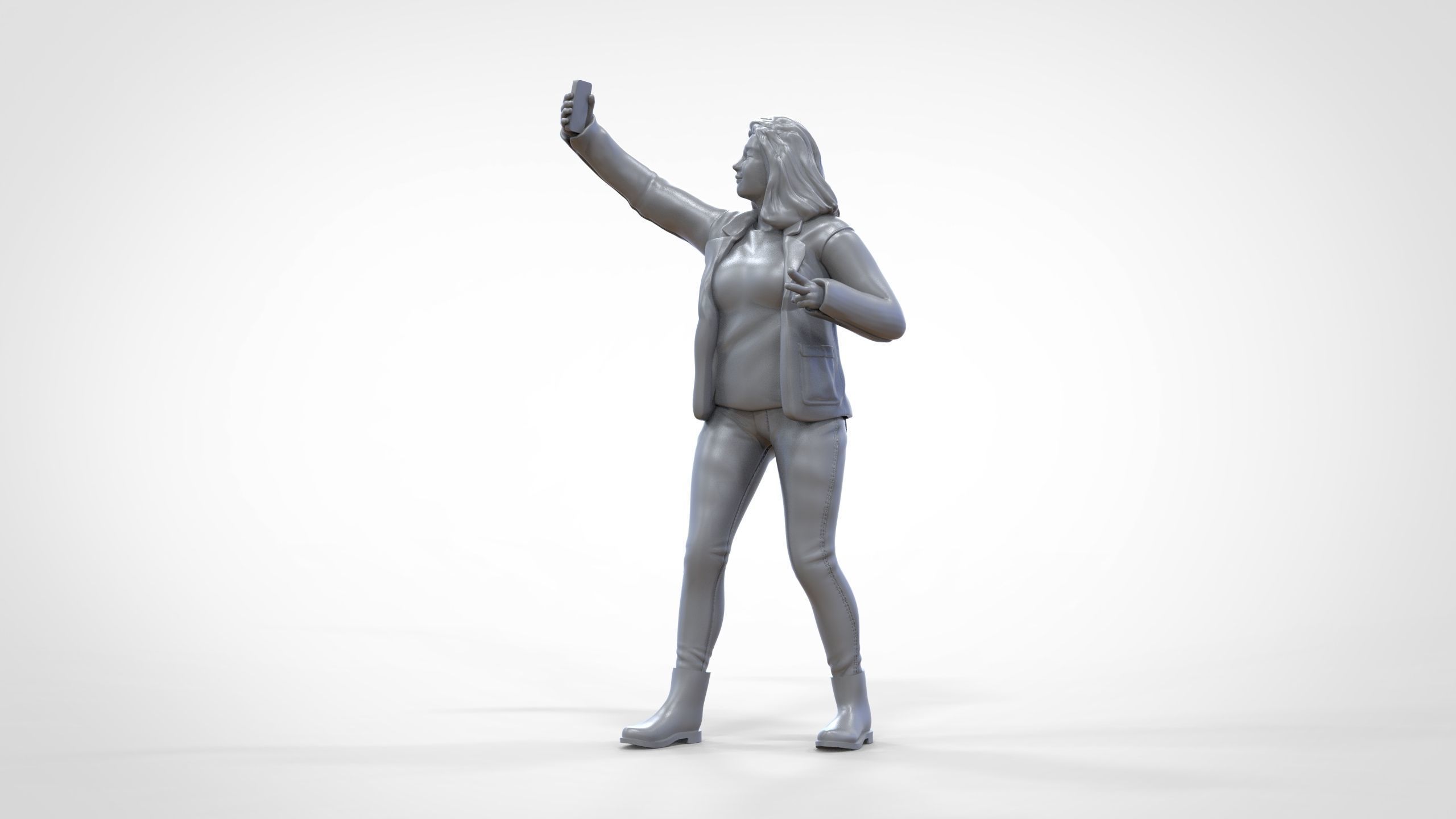 N5 Tourist on Ship with phone Camera taking selfie 3D print model_25