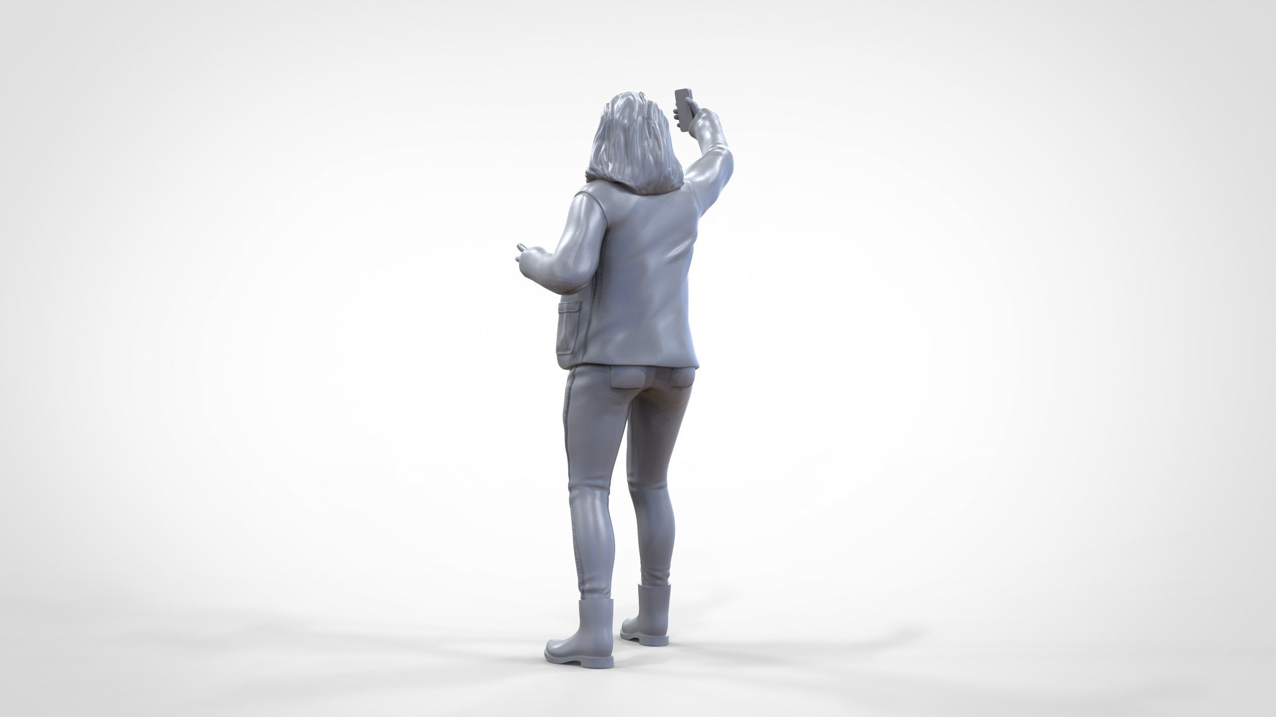 N5 Tourist on Ship with phone Camera taking selfie 3D print model_1