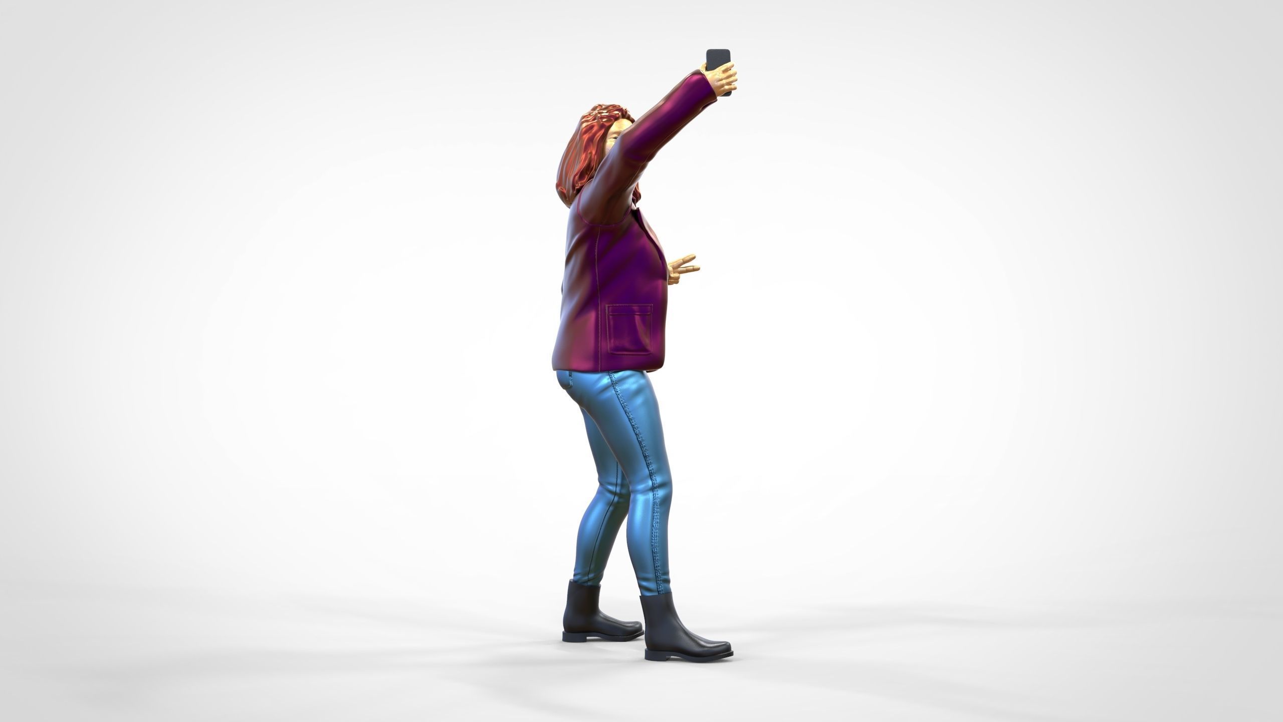 N5 Tourist on Ship with phone Camera taking selfie 3D print model_31