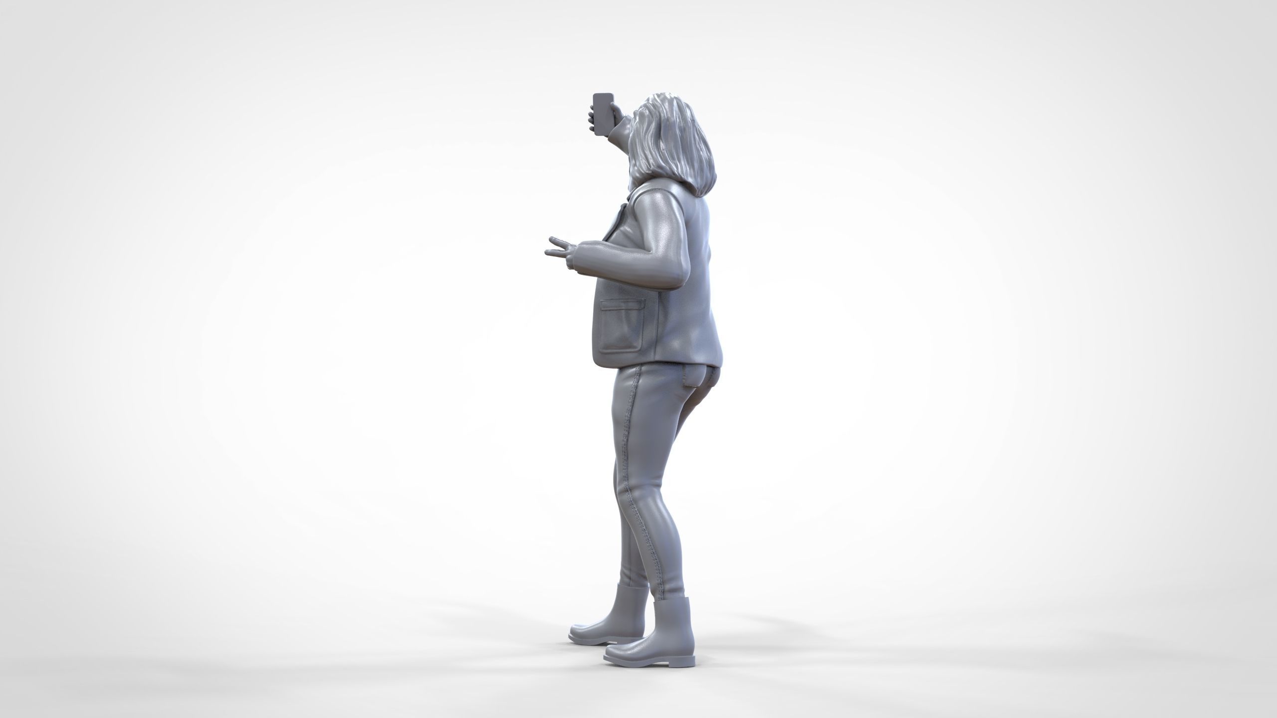 N5 Tourist on Ship with phone Camera taking selfie 3D print model_23