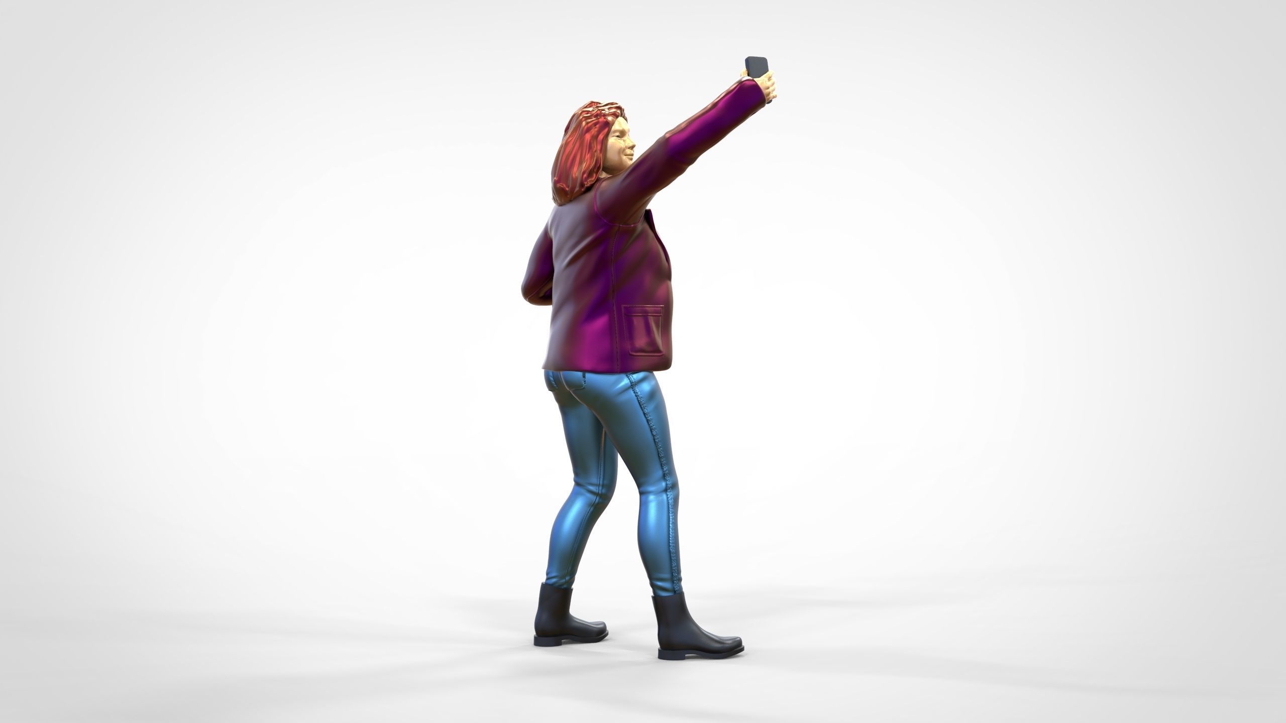 N5 Tourist on Ship with phone Camera taking selfie 3D print model_32