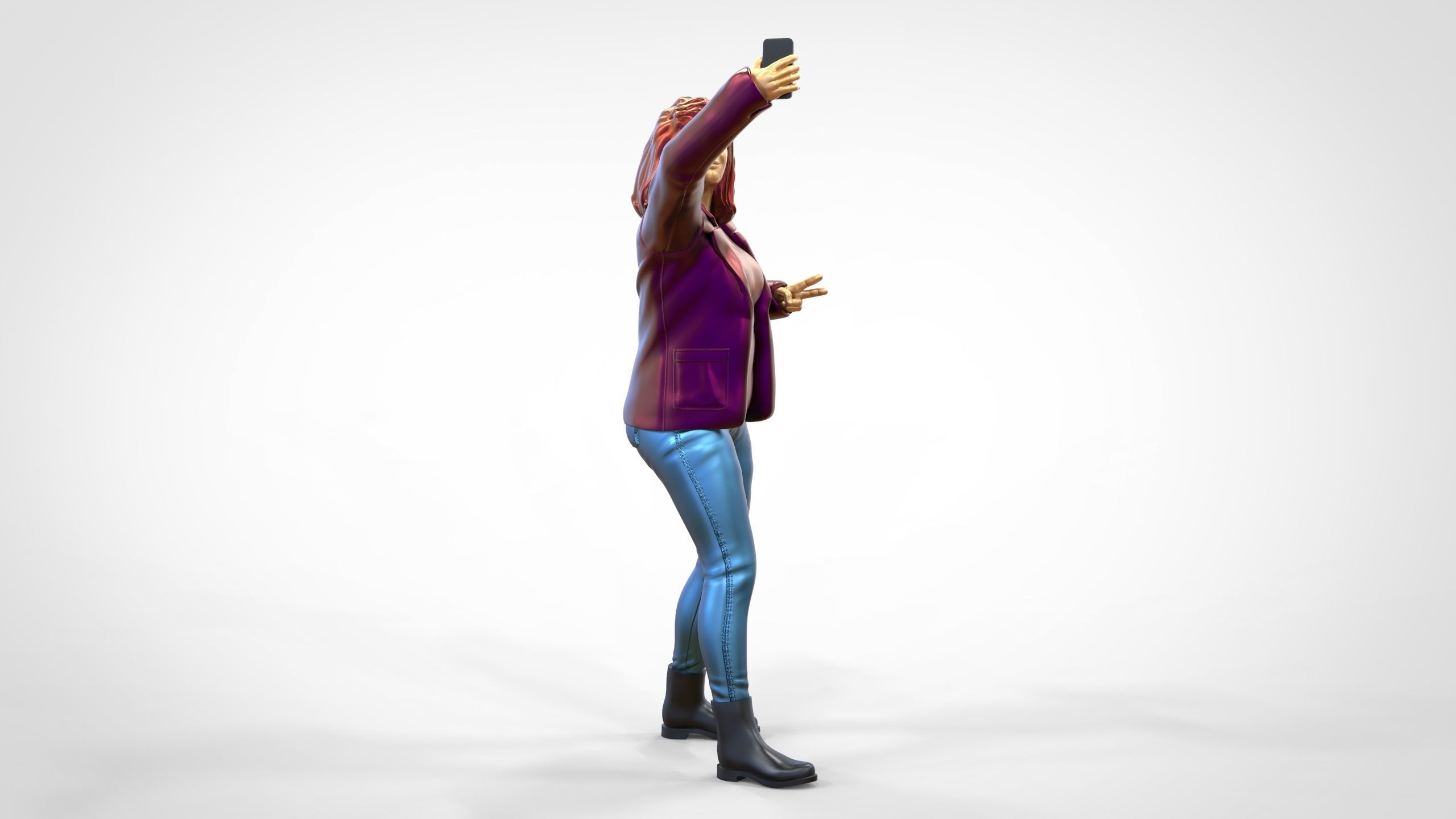 N5 Tourist on Ship with phone Camera taking selfie 3D print model_28