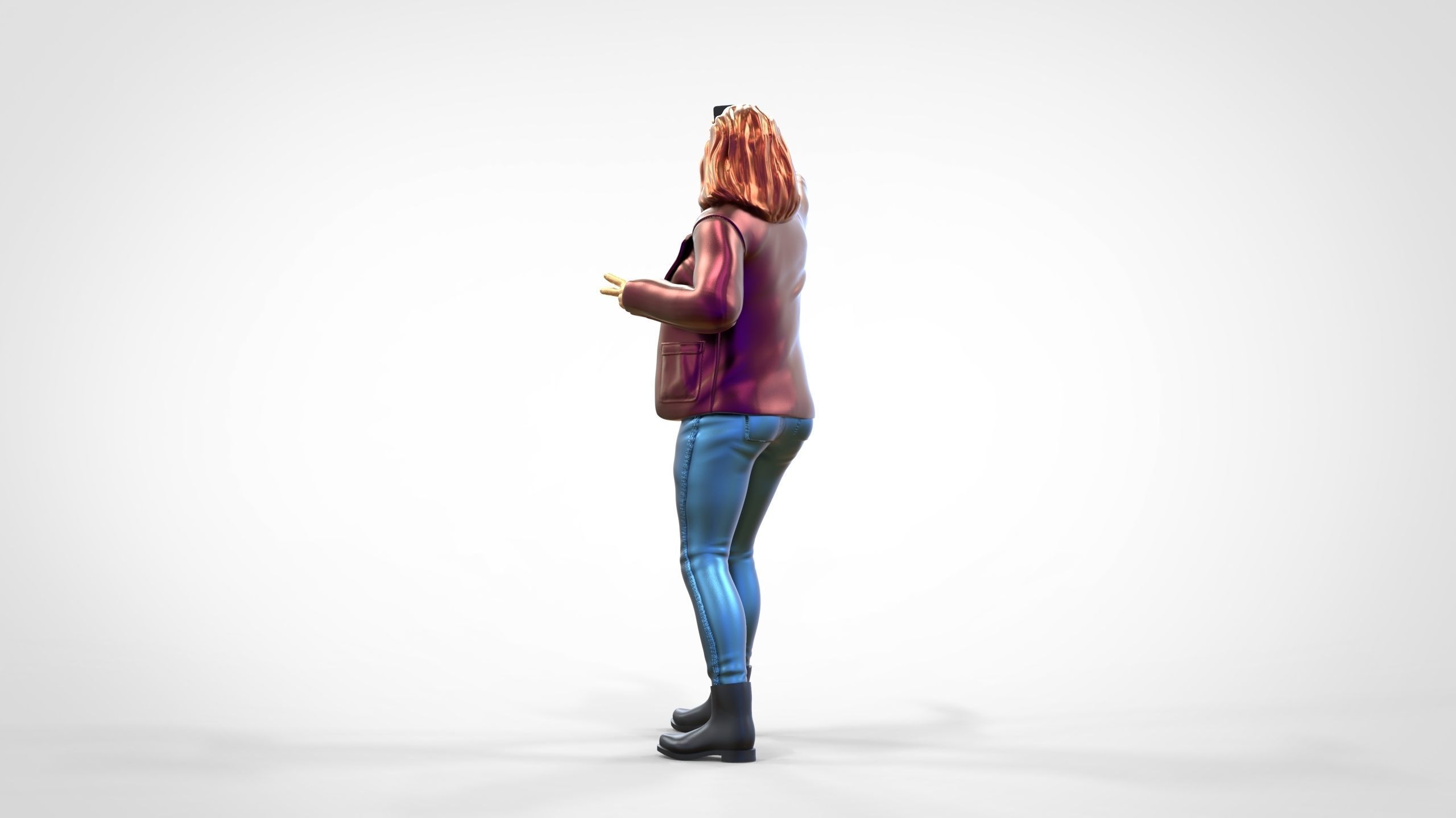 N5 Tourist on Ship with phone Camera taking selfie 3D print model_7