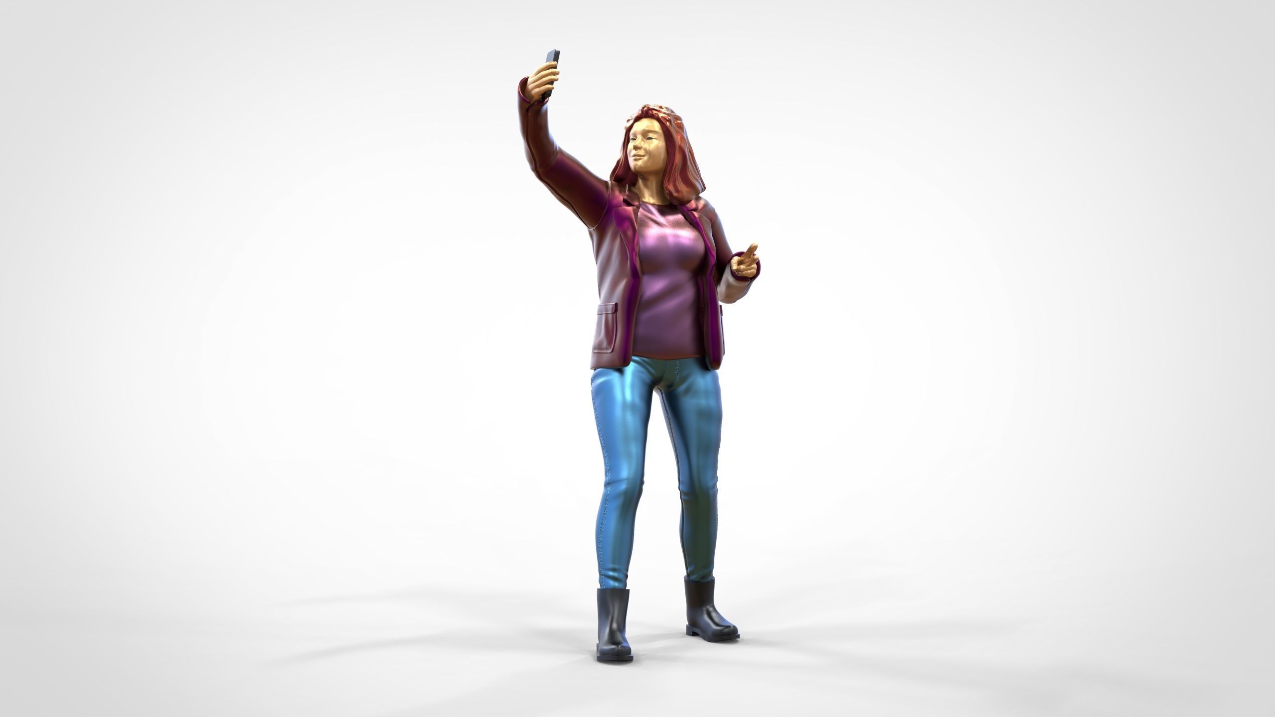 N5 Tourist on Ship with phone Camera taking selfie 3D print model_16