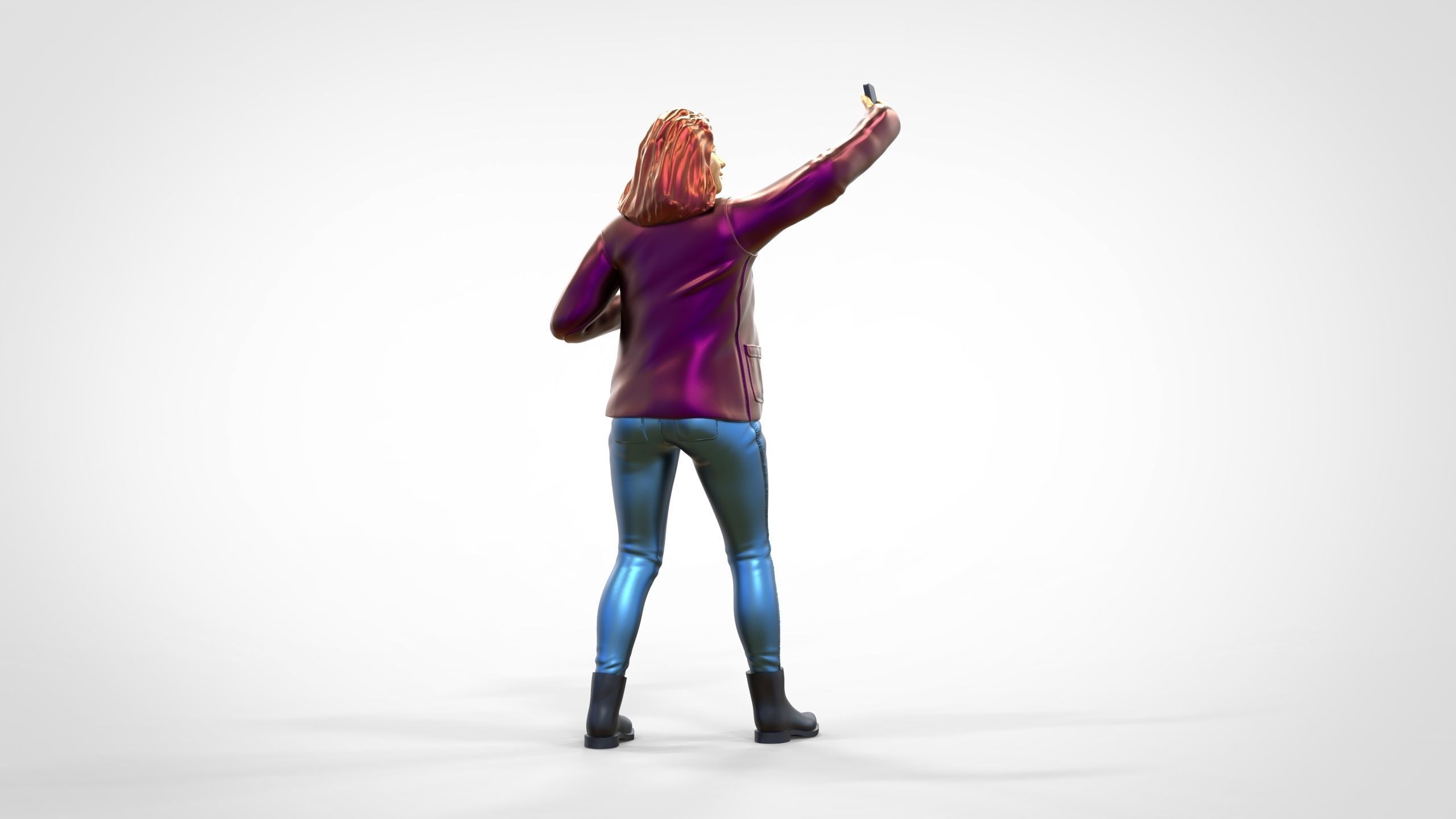 N5 Tourist on Ship with phone Camera taking selfie 3D print model_3