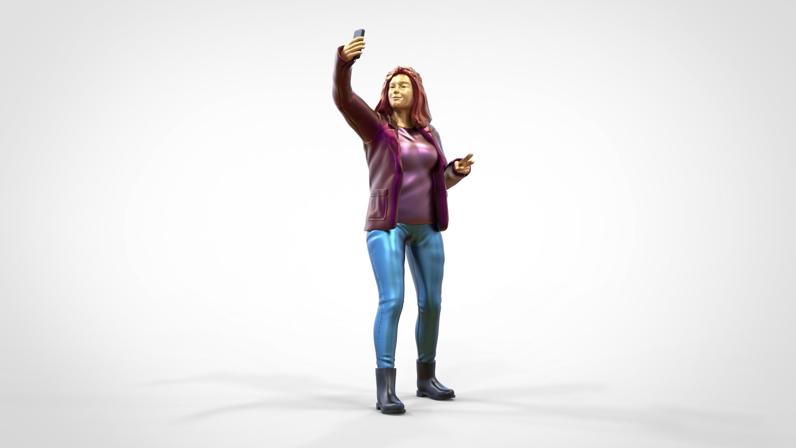 N5 Tourist on Ship with phone Camera taking selfie 3D print model_17