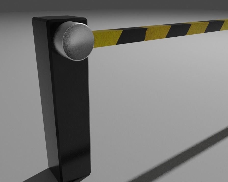 Automatic Traffic Barrier Low-poly 3D model_1