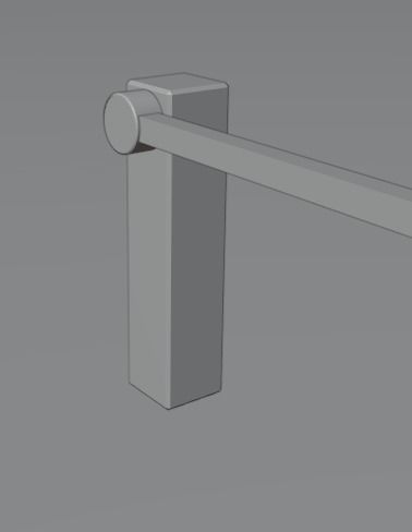 Automatic Traffic Barrier Low-poly 3D model_7