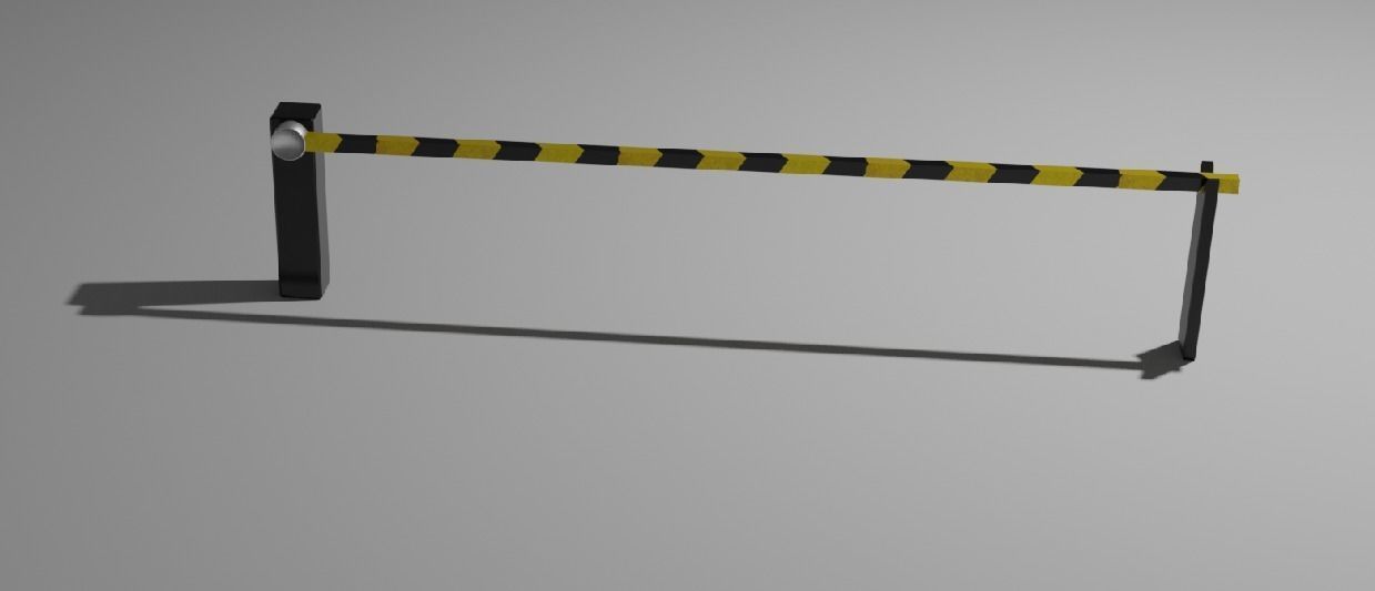 Automatic Traffic Barrier Low-poly 3D model_4