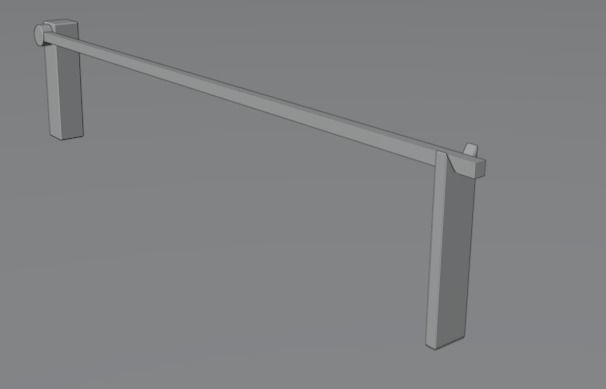 Automatic Traffic Barrier Low-poly 3D model_5